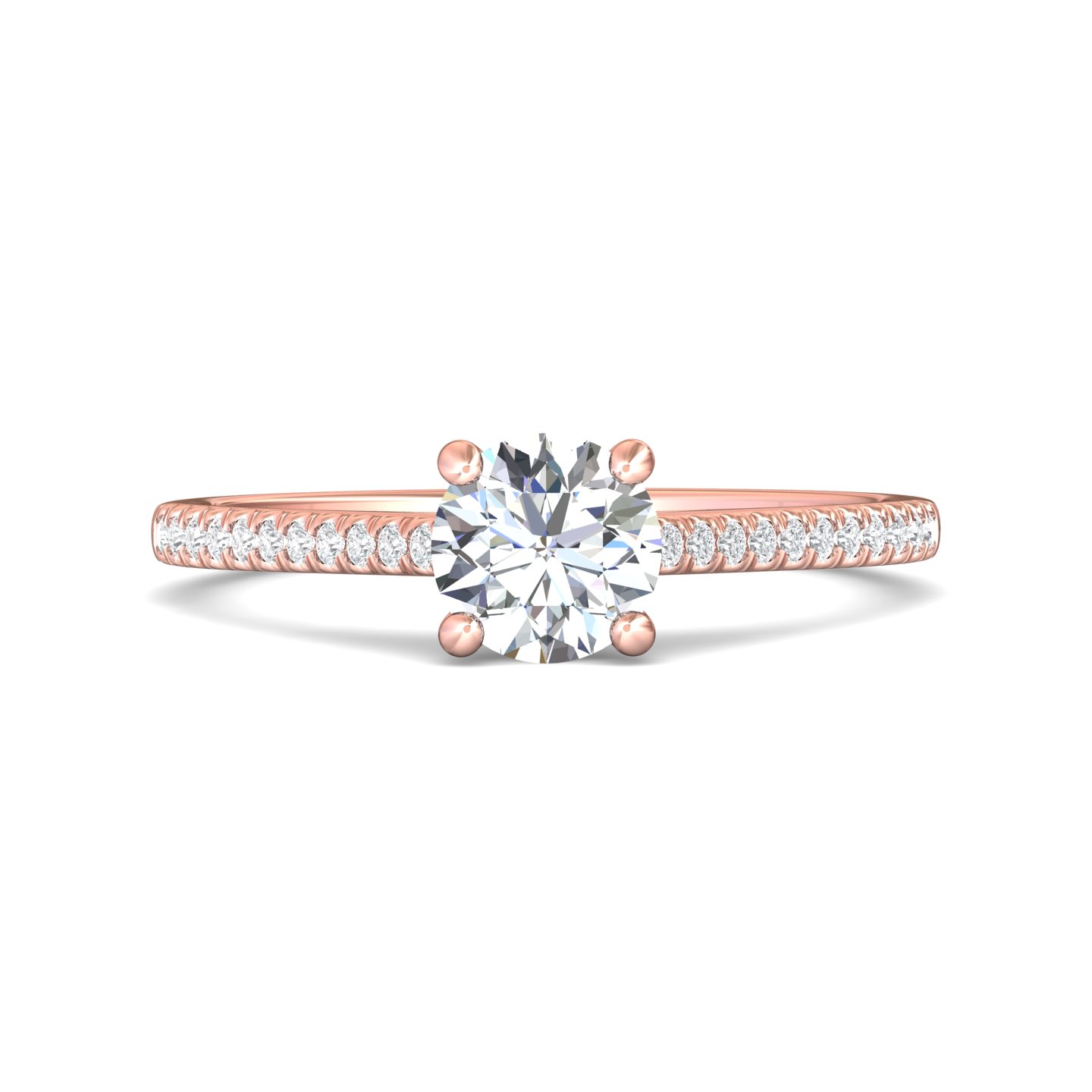 14k yellow gold round diamond engagement ring