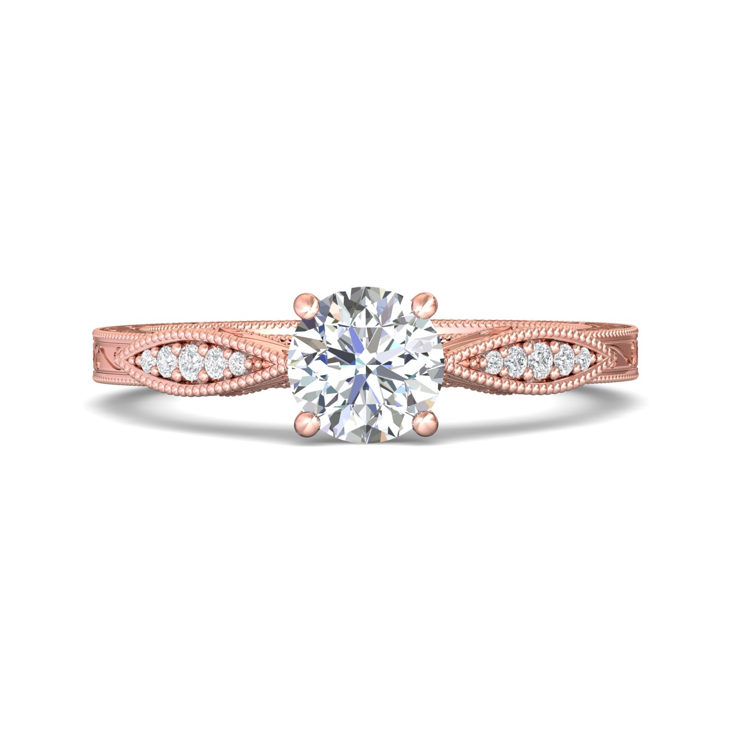 14k white gold round diamond engagement ring