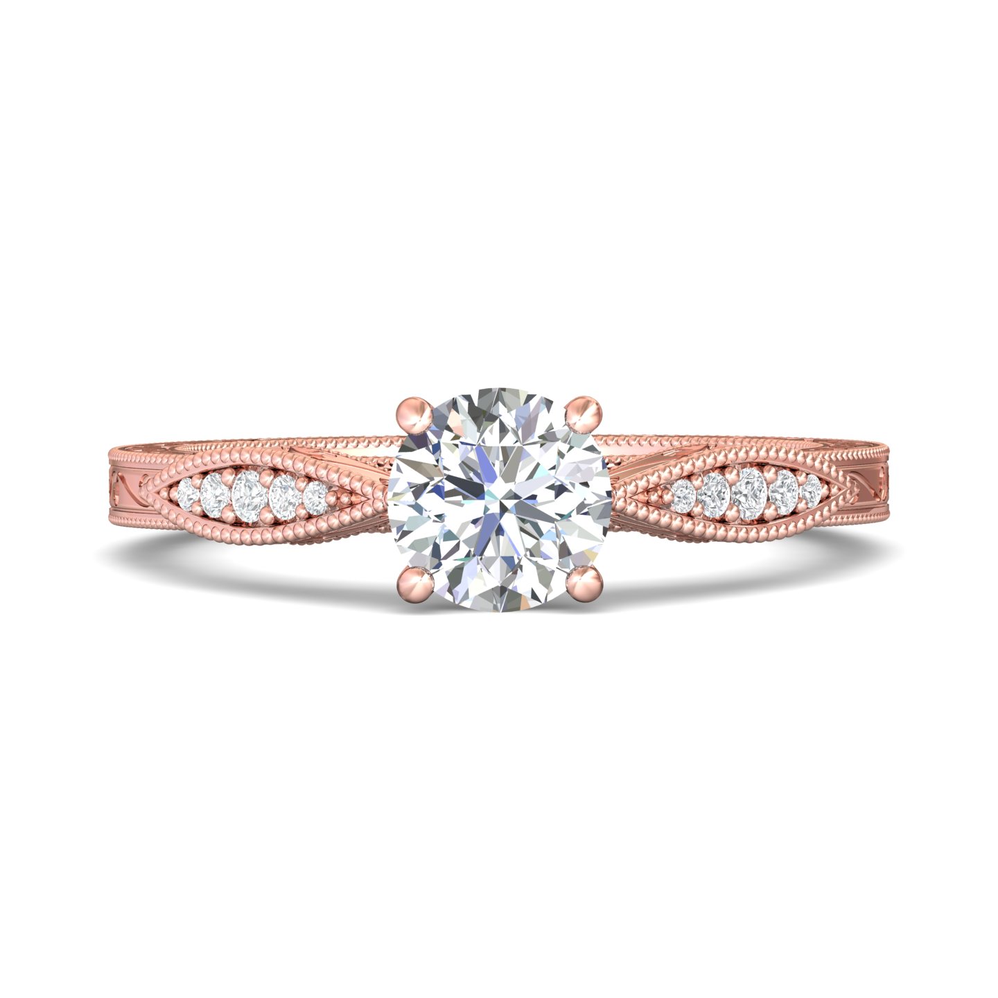 14k white gold round diamond engagement ring
