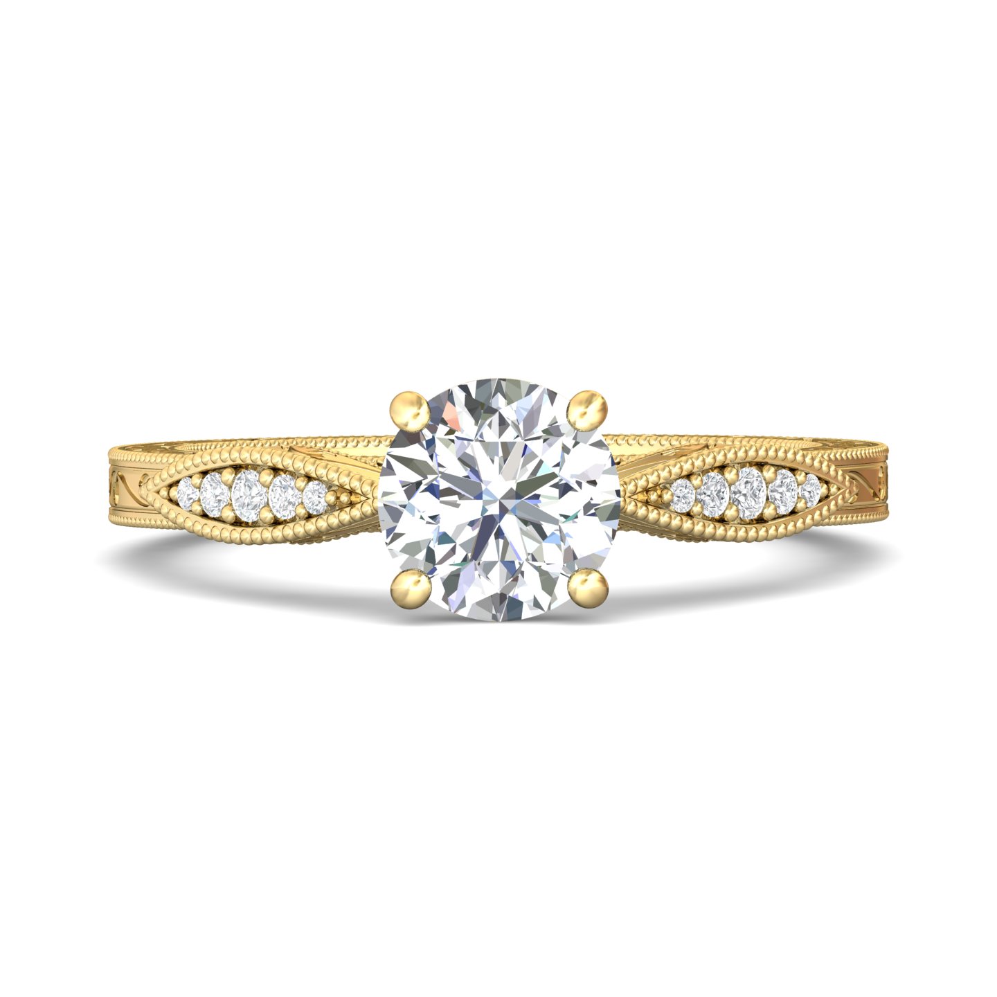 14k white gold round diamond engagement ring