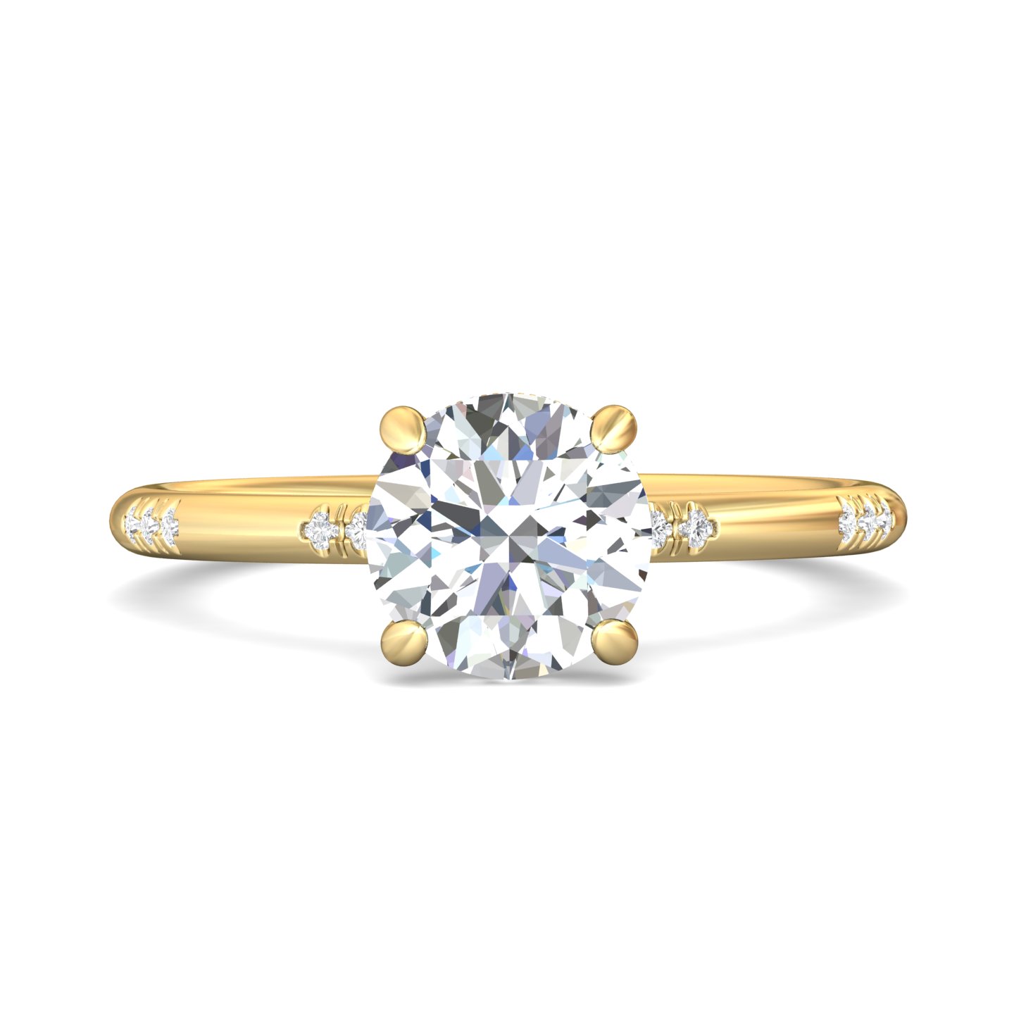 14k yellow and white gold cushion diamond engagement ring