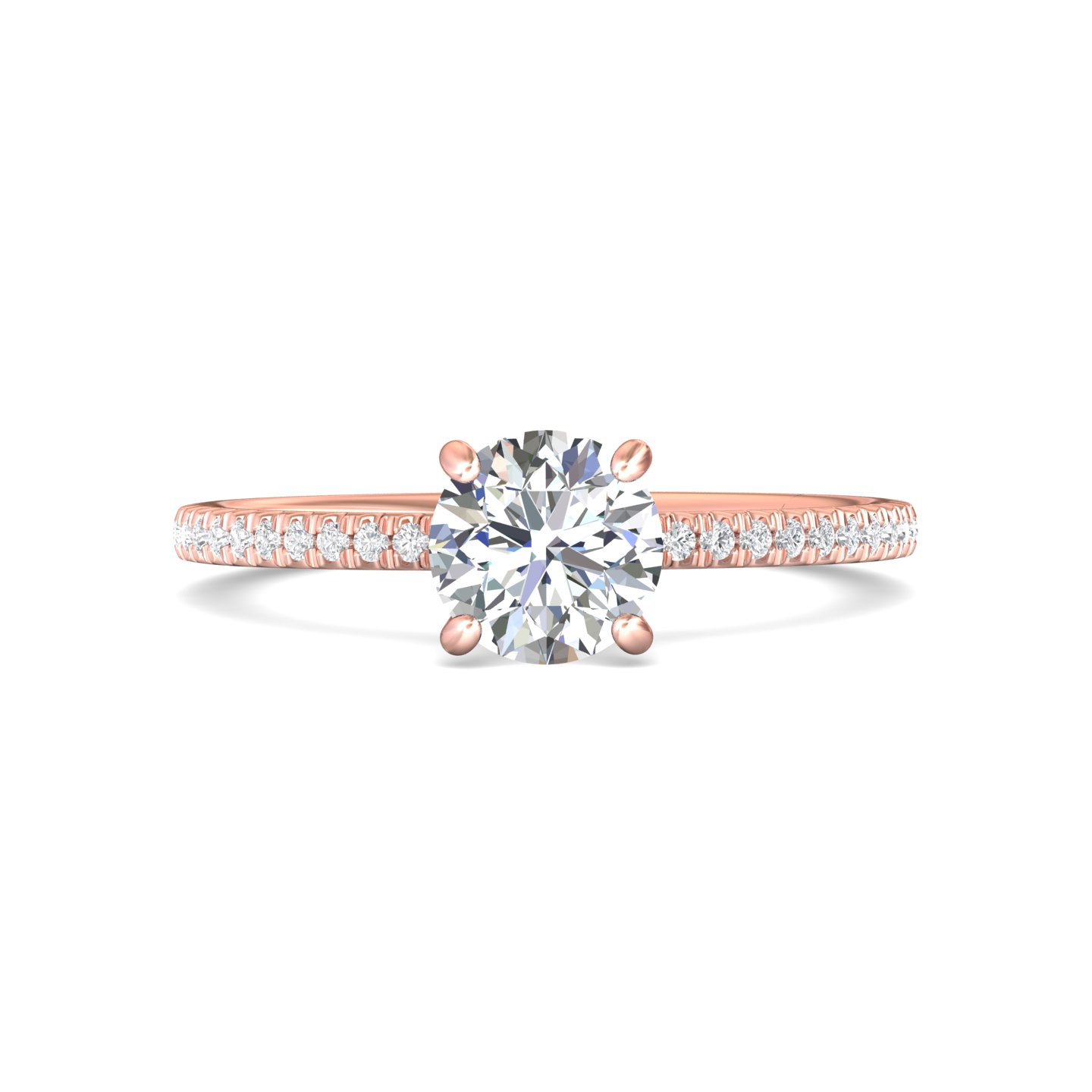 14k yellow and white gold round diamond engagement ring