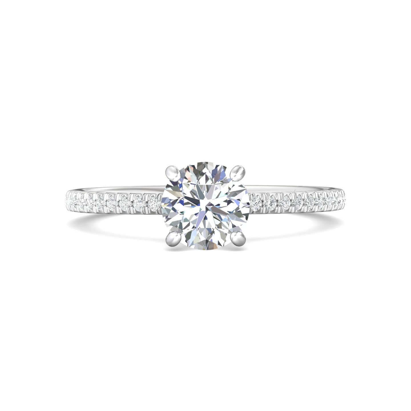 14k yellow and white gold round diamond engagement ring