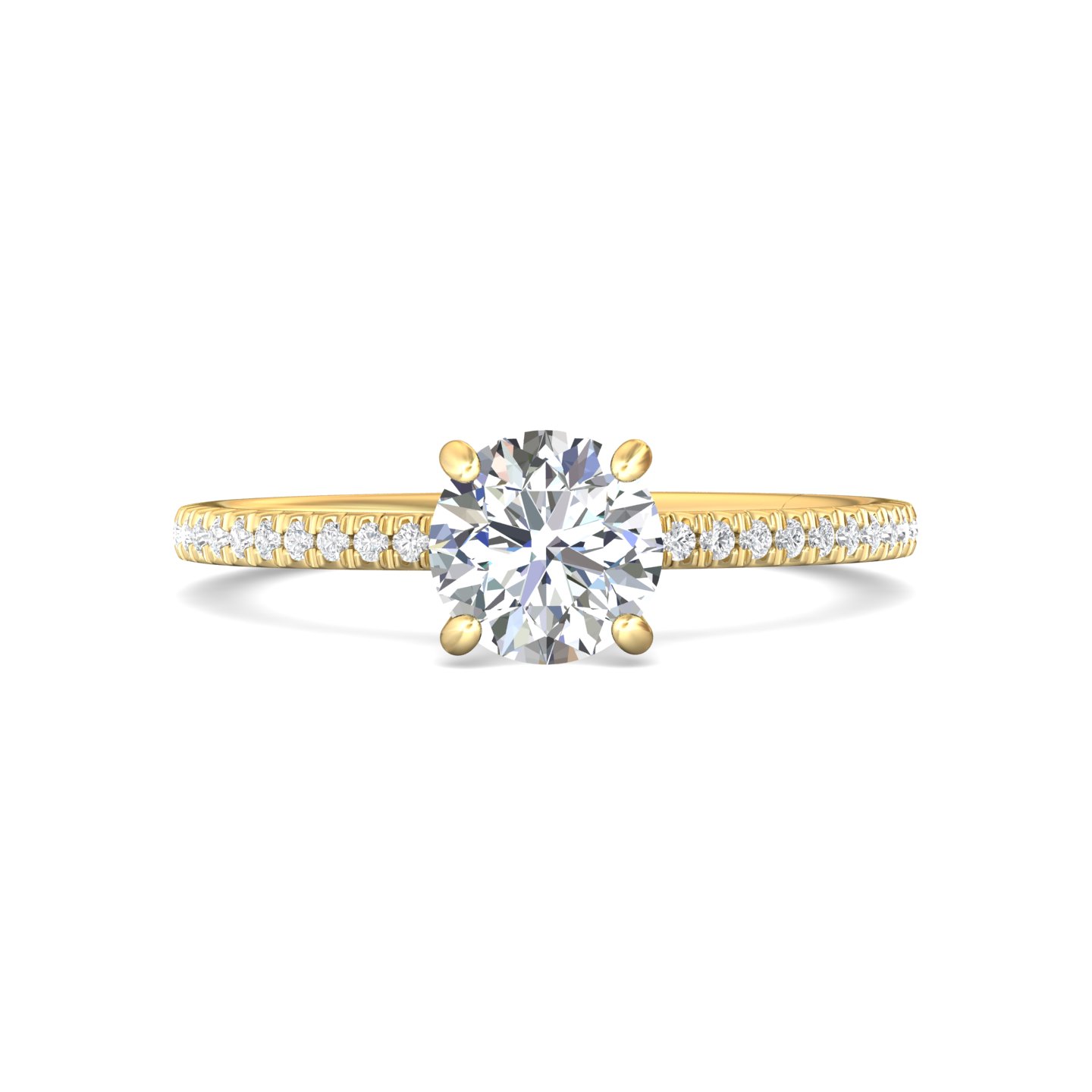 14k yellow and white gold round diamond engagement ring