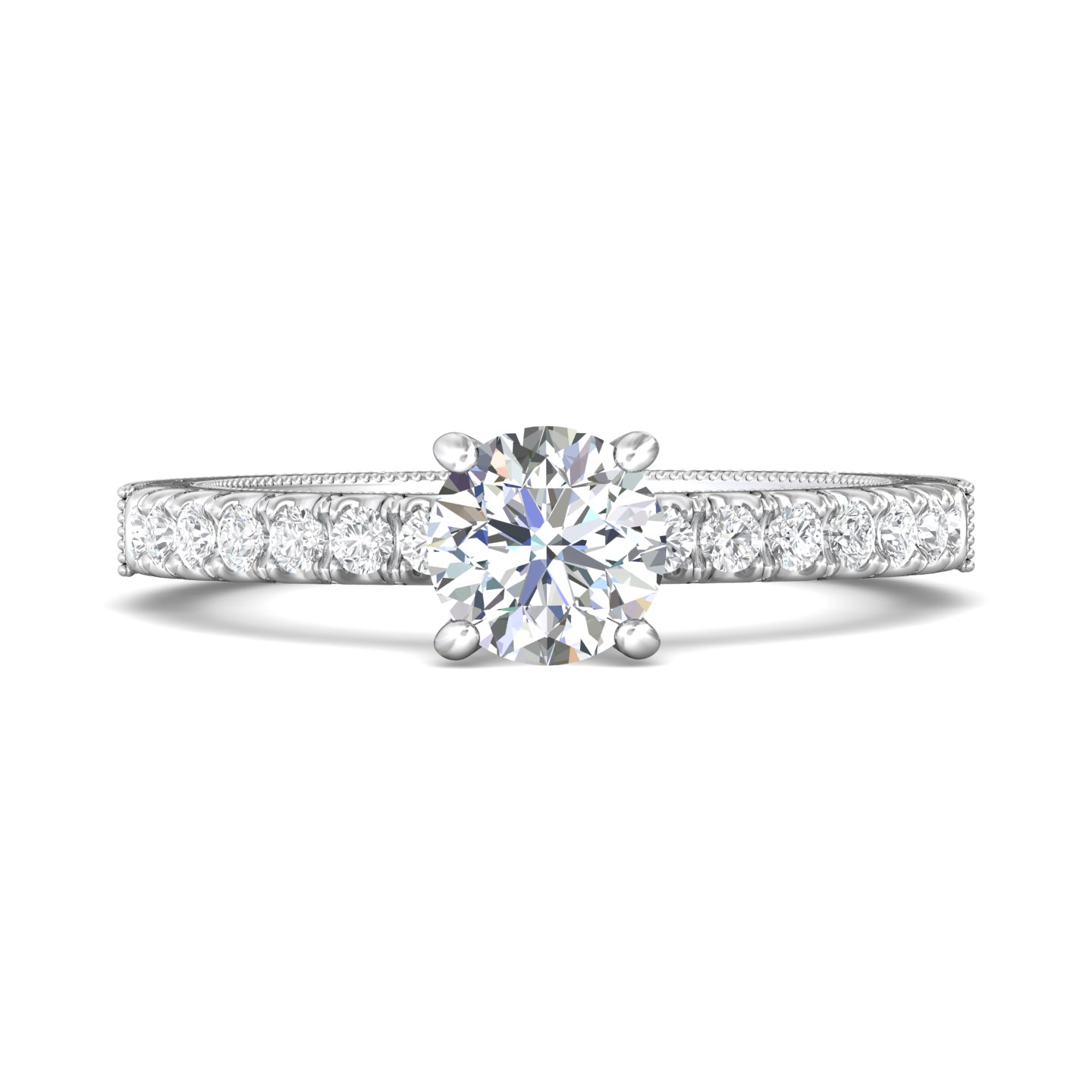  Platinum Round Diamond Engagement Ring