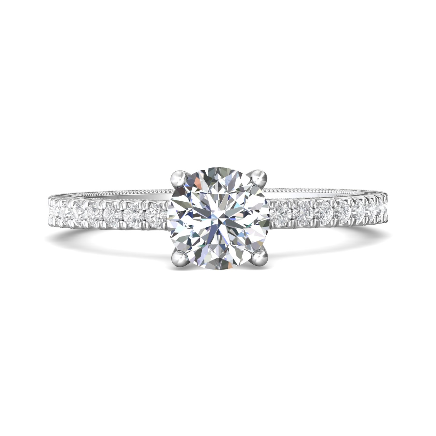 14k yellow gold round diamond engagement ring