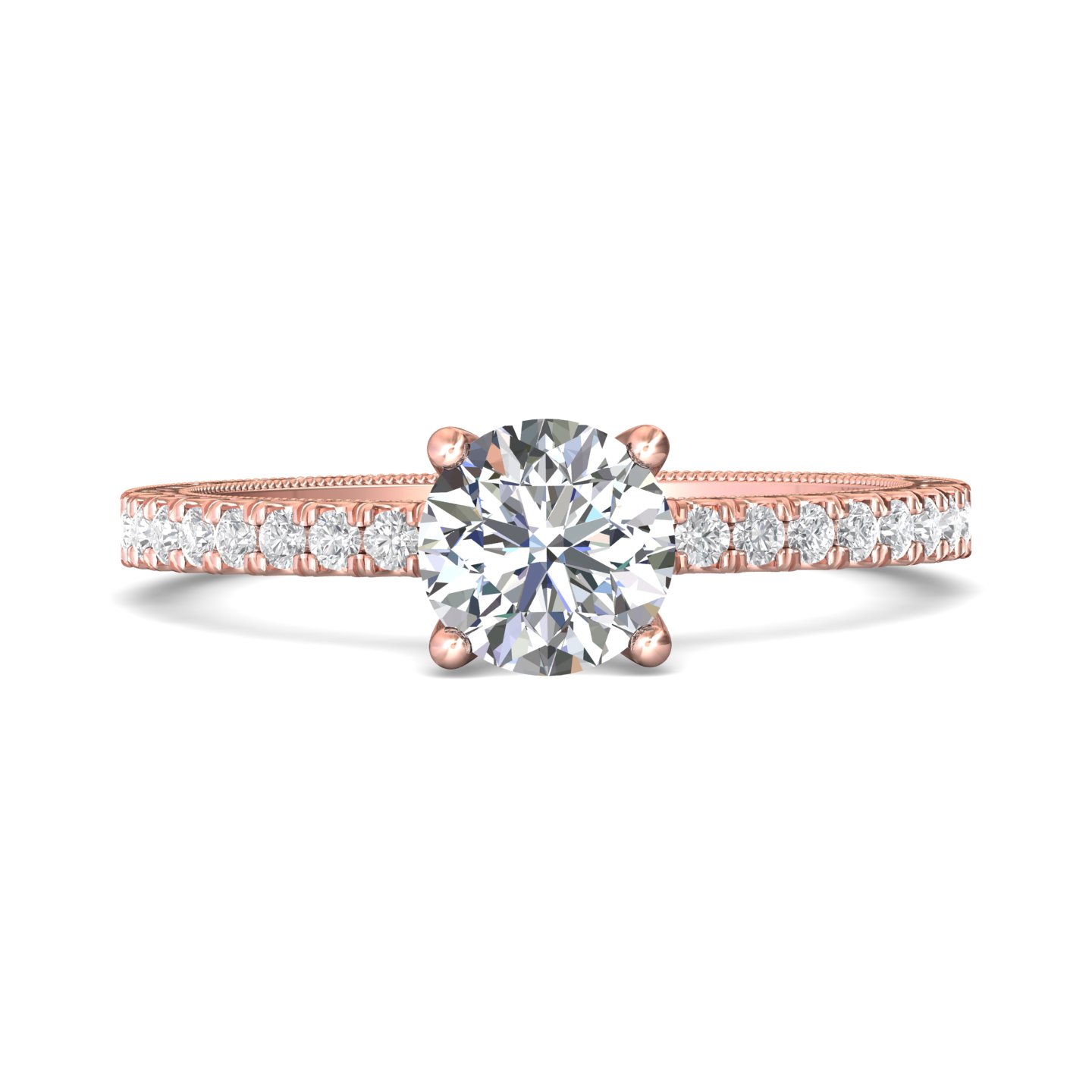 14k yellow gold round diamond engagement ring