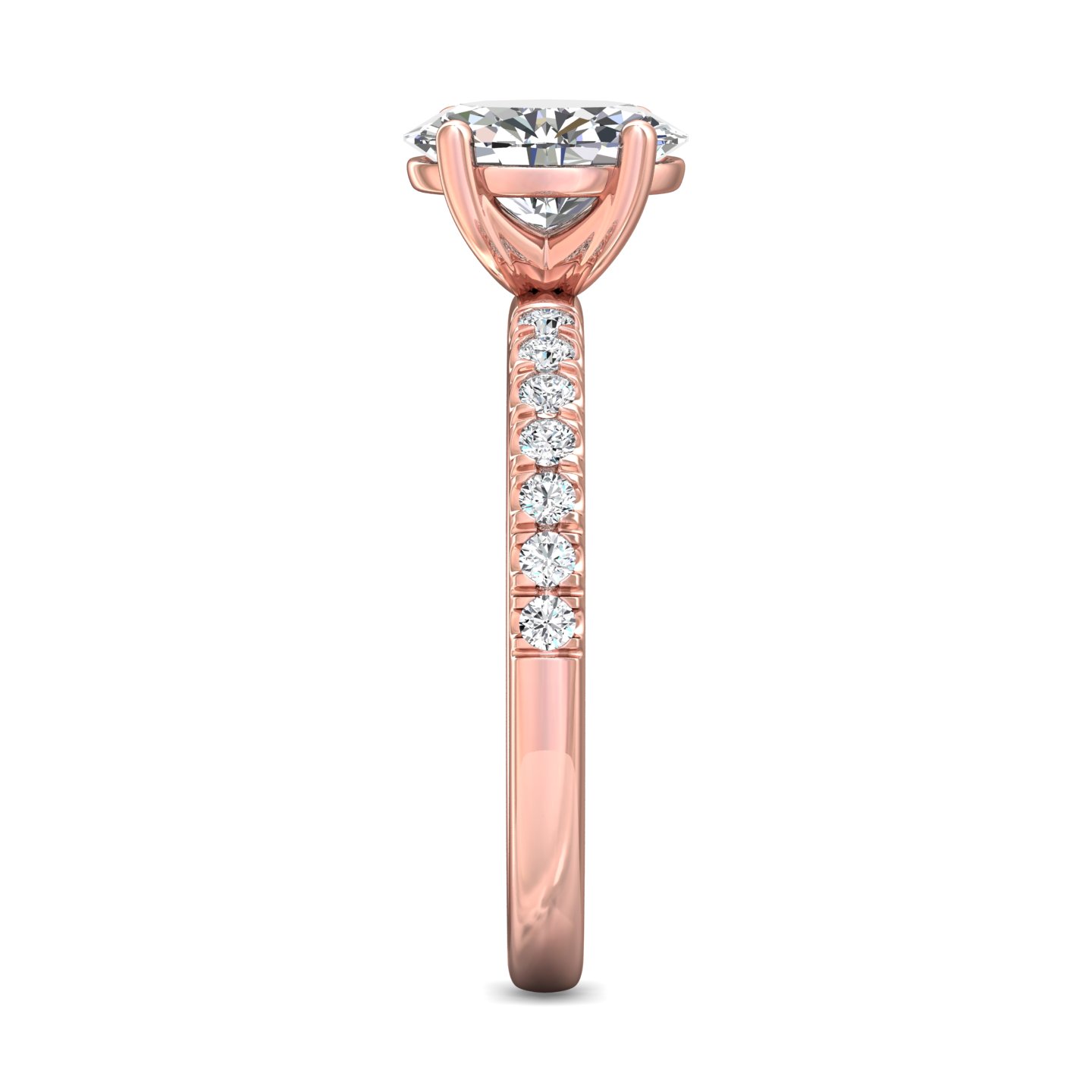 14K Rose Gold Oval Diamond Engagement Ring