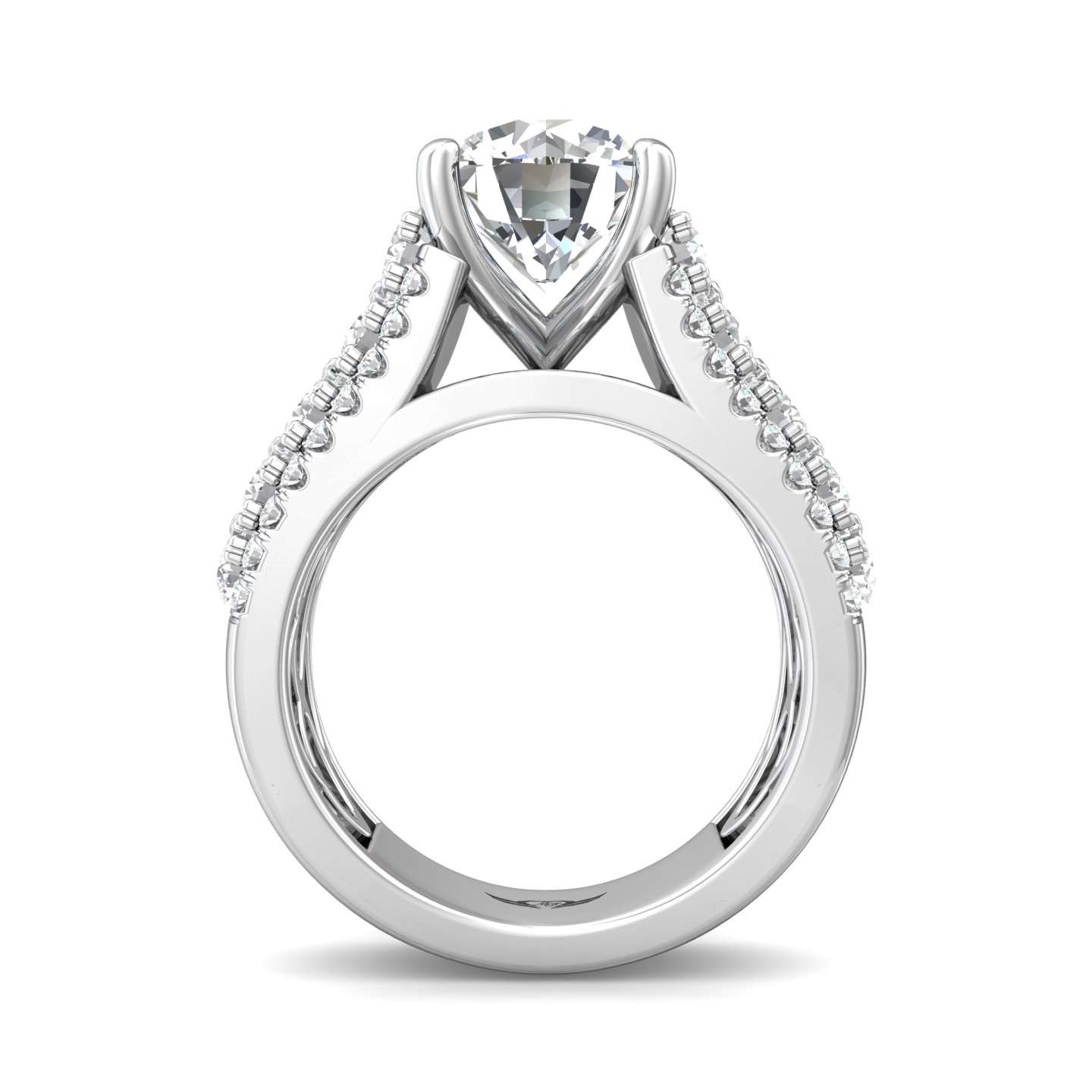 18K White Gold Round Diamond Engagement Ring