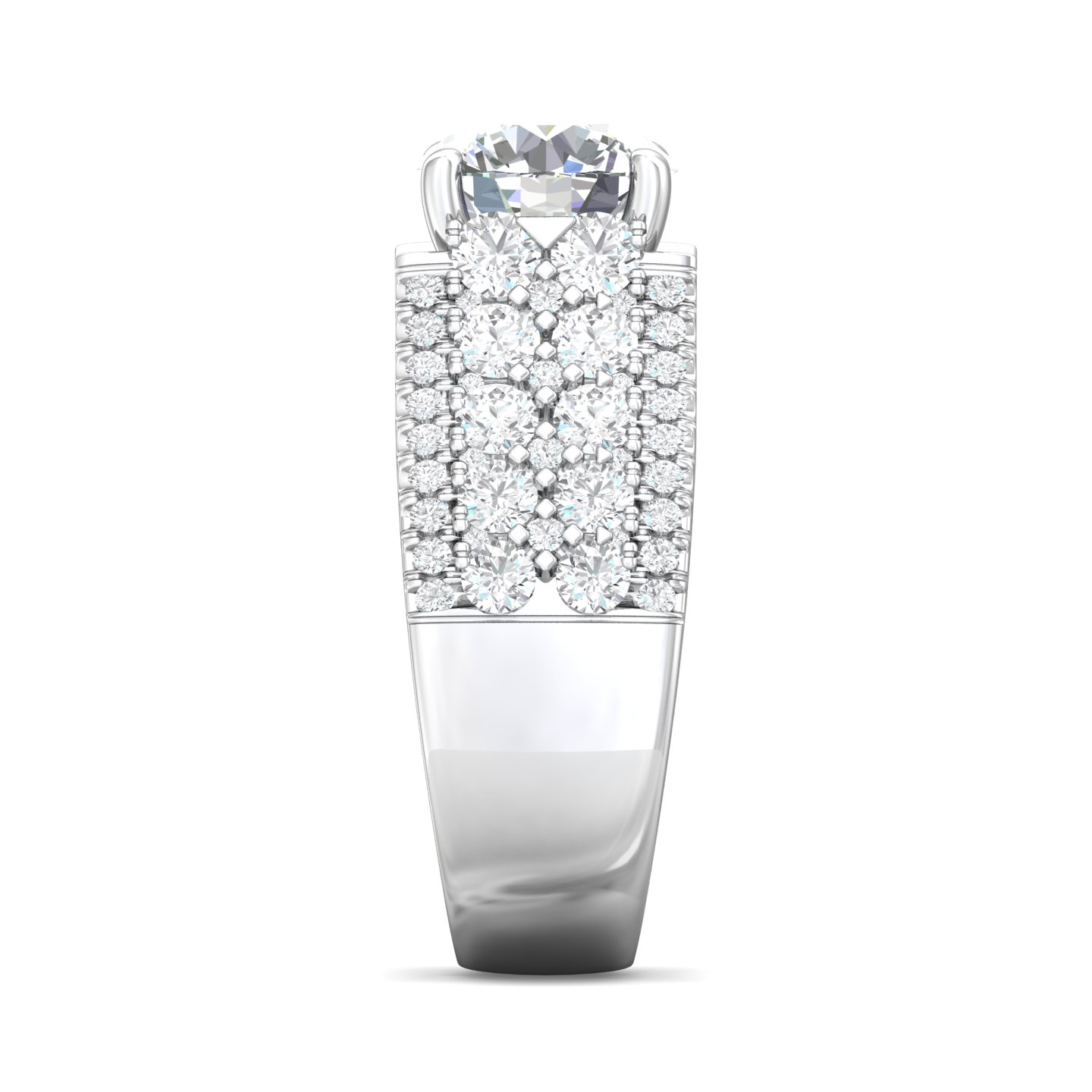 18K White Gold Round Diamond Engagement Ring