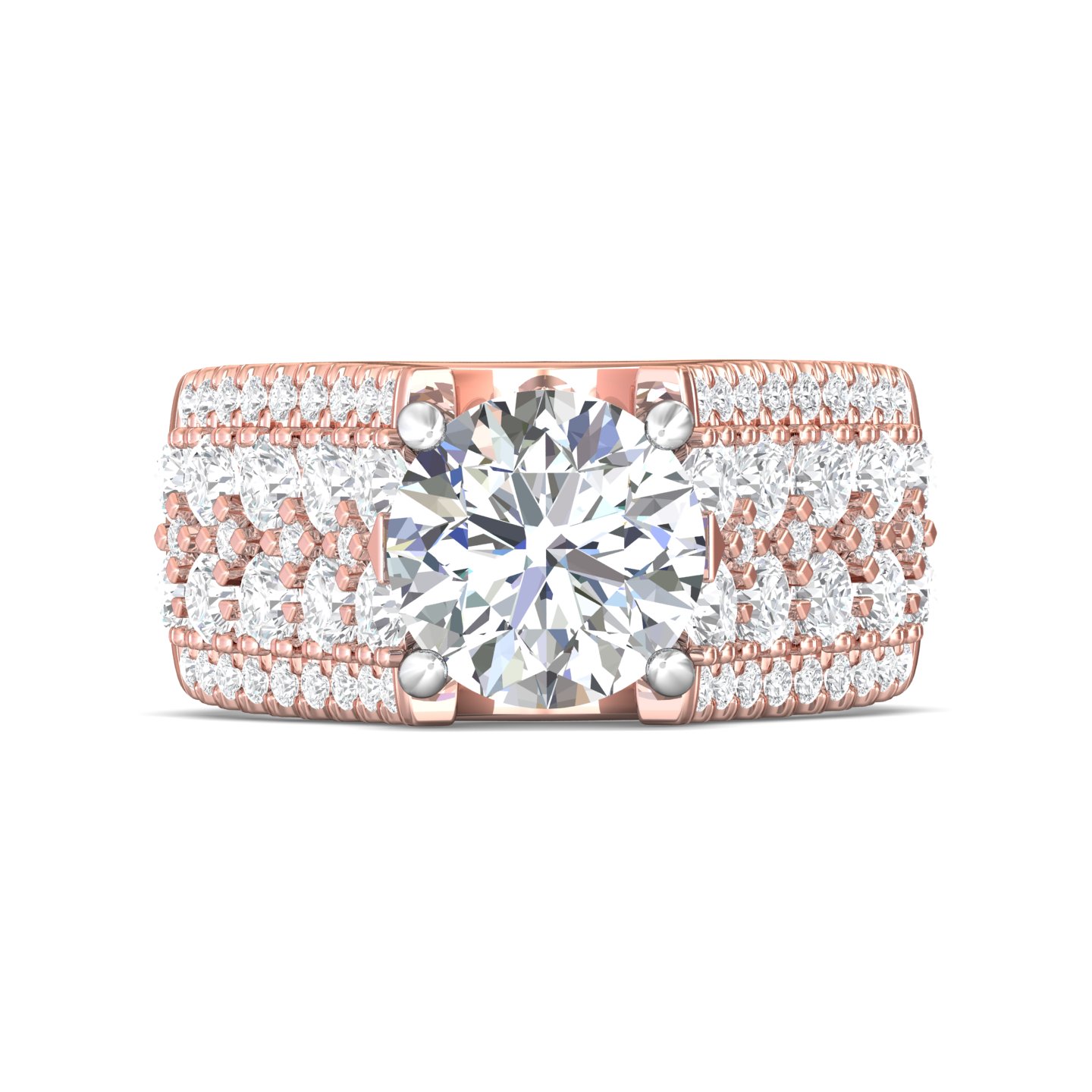 18K Rose and White Gold Engagement Ring