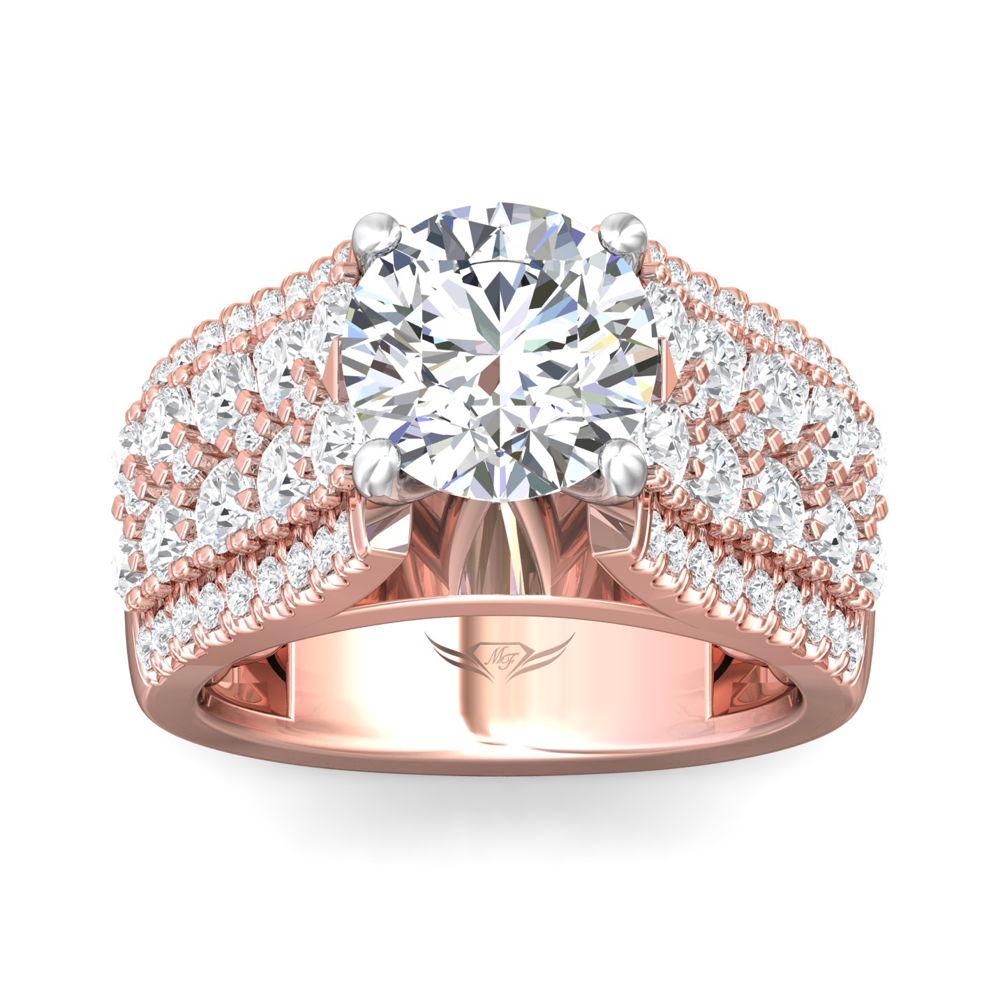 18K Rose and White Gold Engagement Ring
