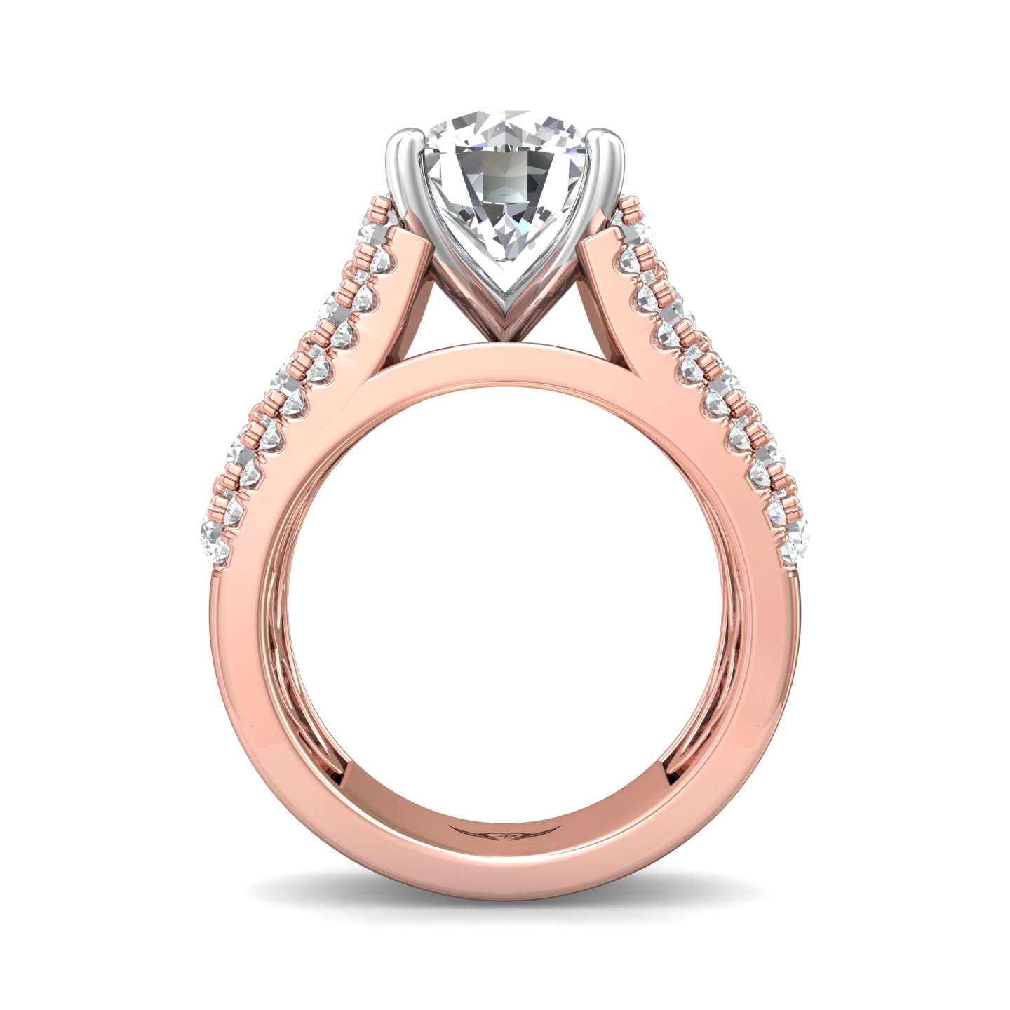 18K Rose and White Gold Engagement Ring