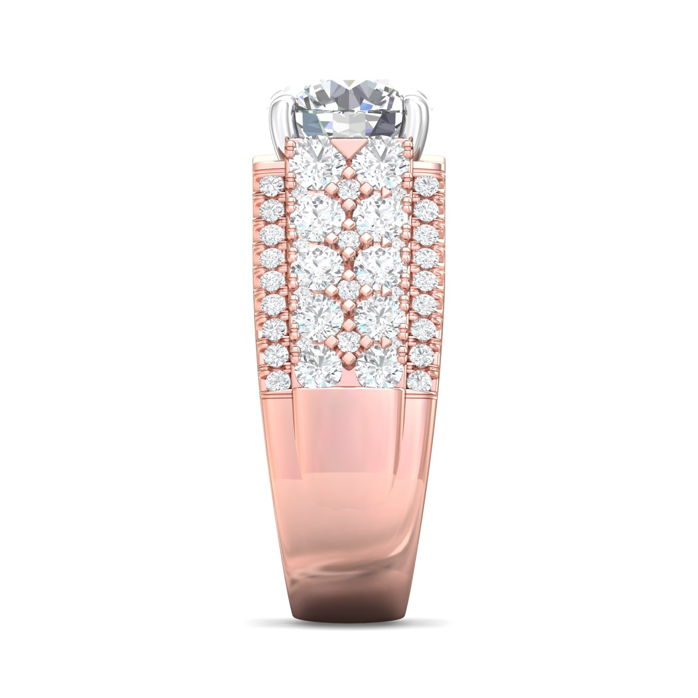 18K Rose and White Gold Engagement Ring