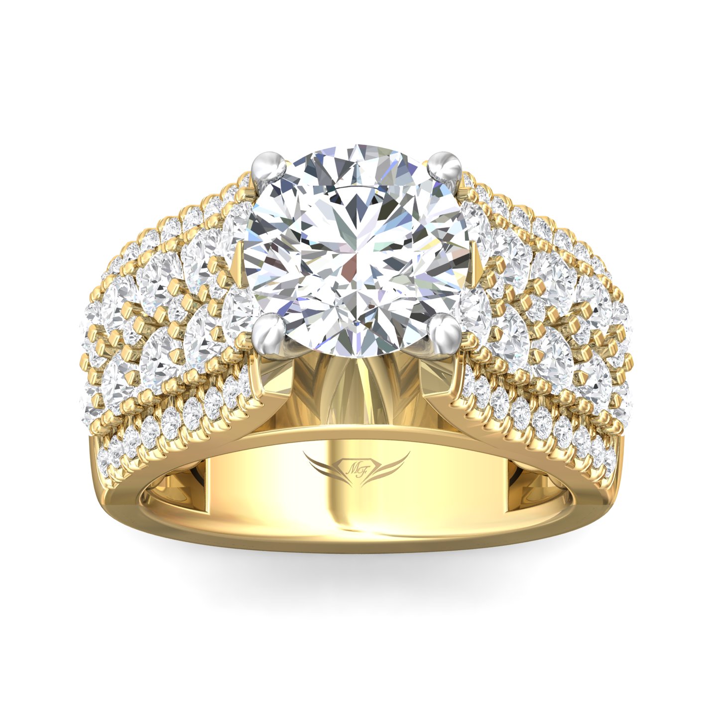 18K White and Yellow Gold Engagement Ring