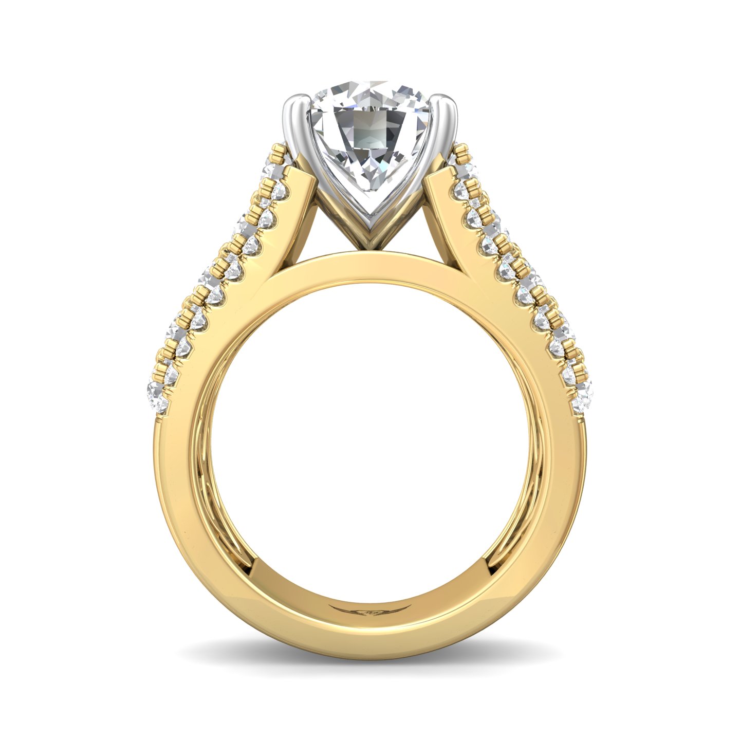 18K White and Yellow Gold Engagement Ring
