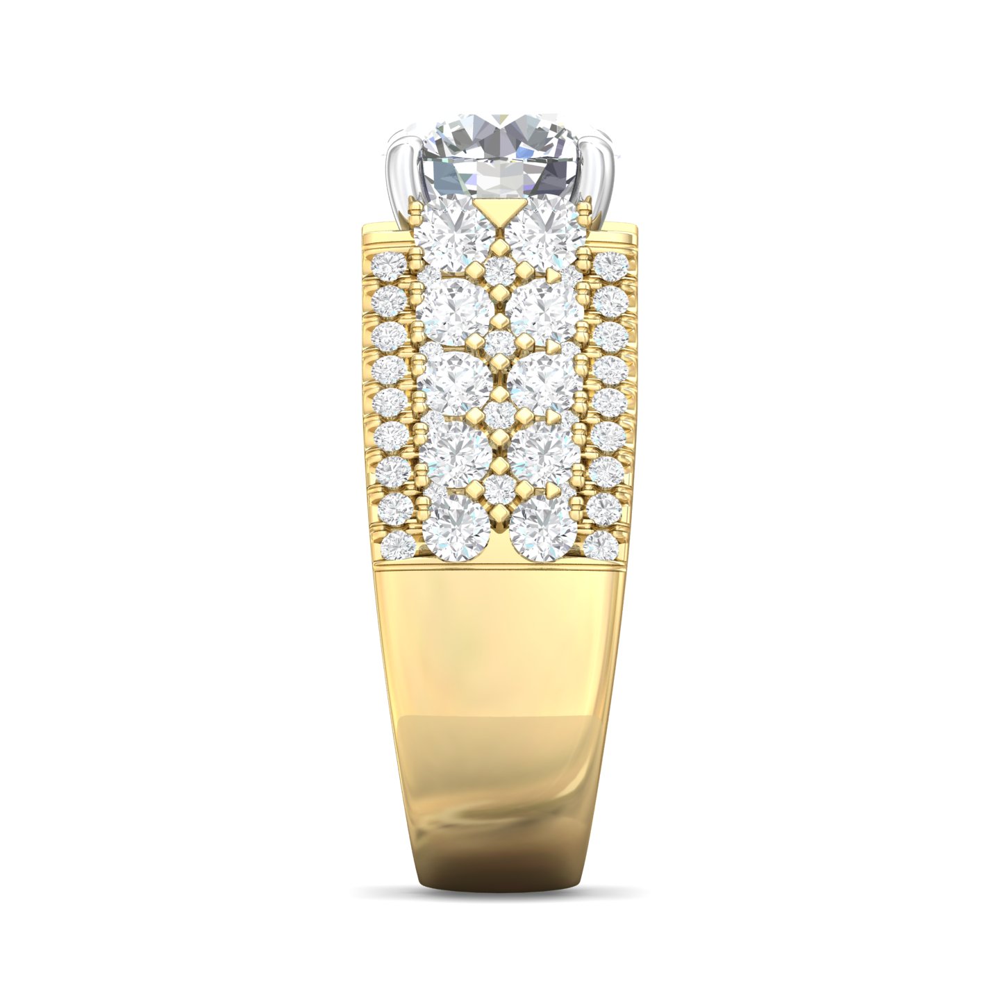 18K White and Yellow Gold Engagement Ring