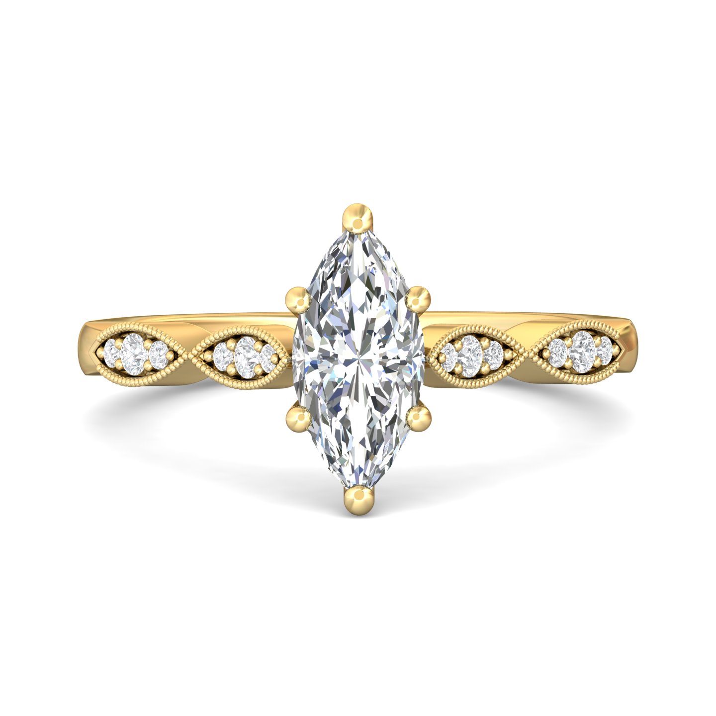 14k white gold marquise diamond engagement ring