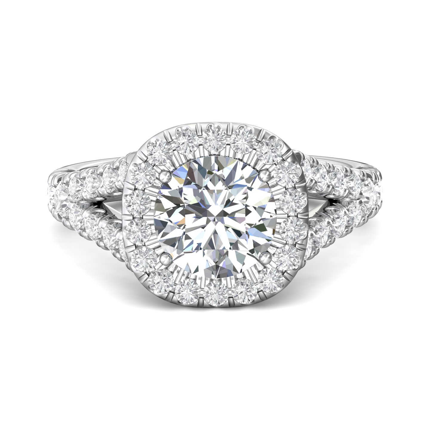  Platinum Cushion Diamond Engagement Ring
