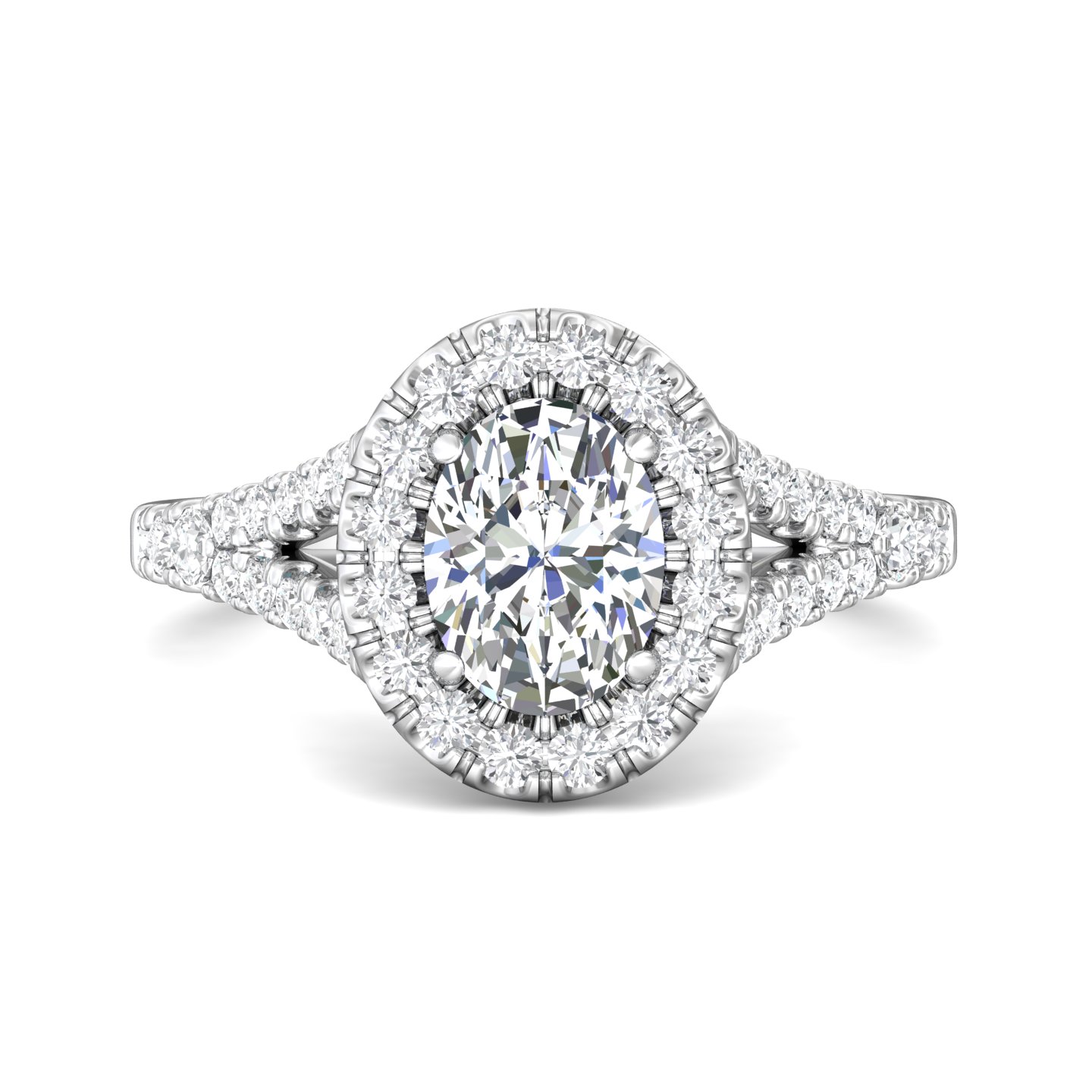  Platinum Oval Diamond Engagement Ring