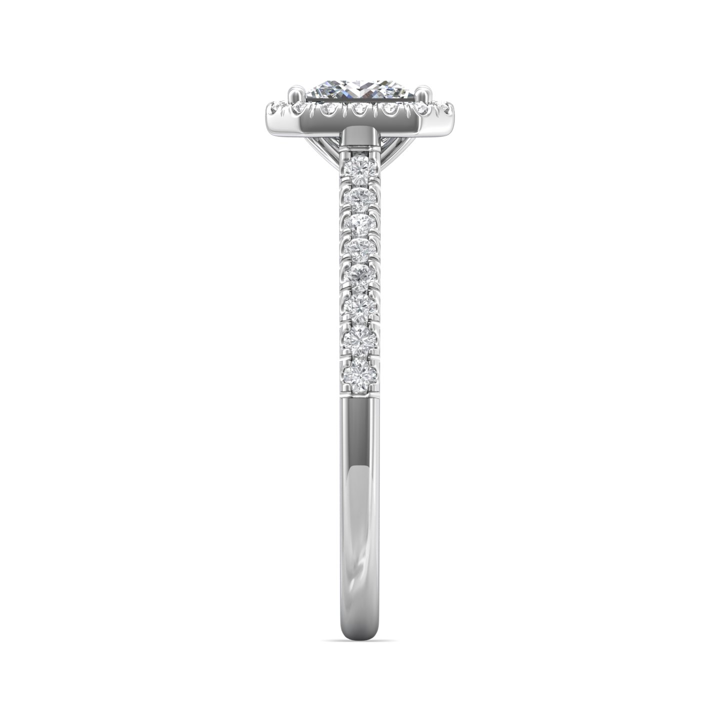14K White Gold Asscher Cut Diamond Engagement Ring