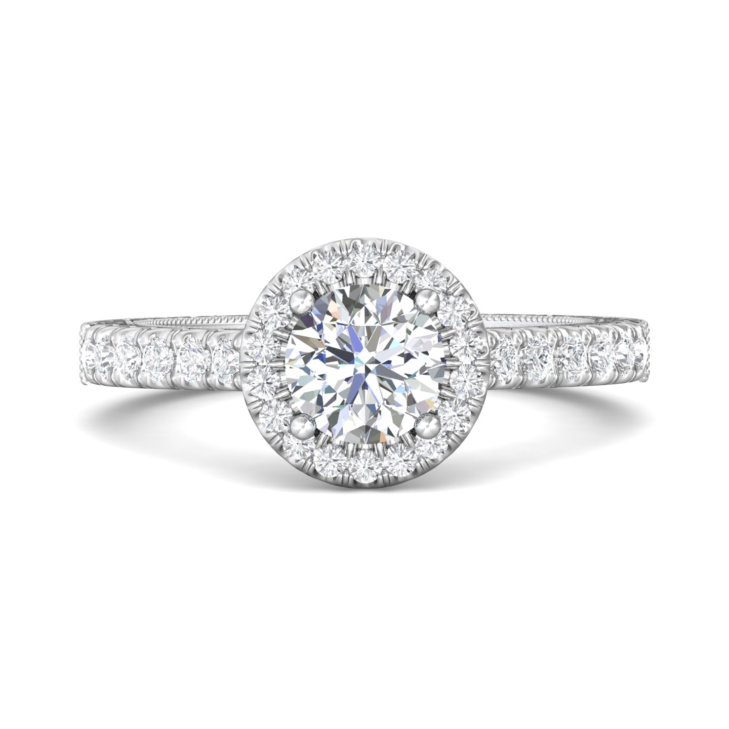 14k rose and white gold round diamond engagement ring