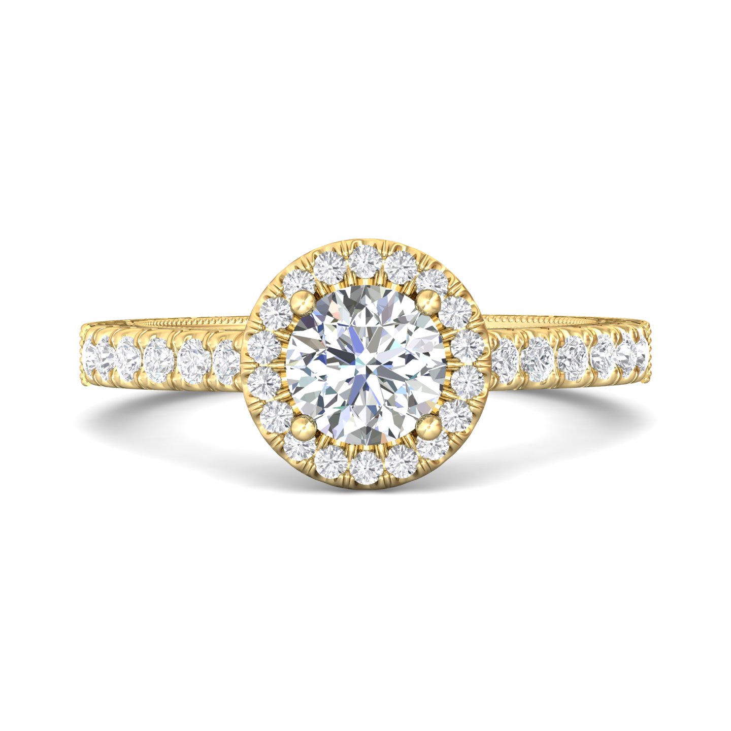 14k rose and white gold round diamond engagement ring