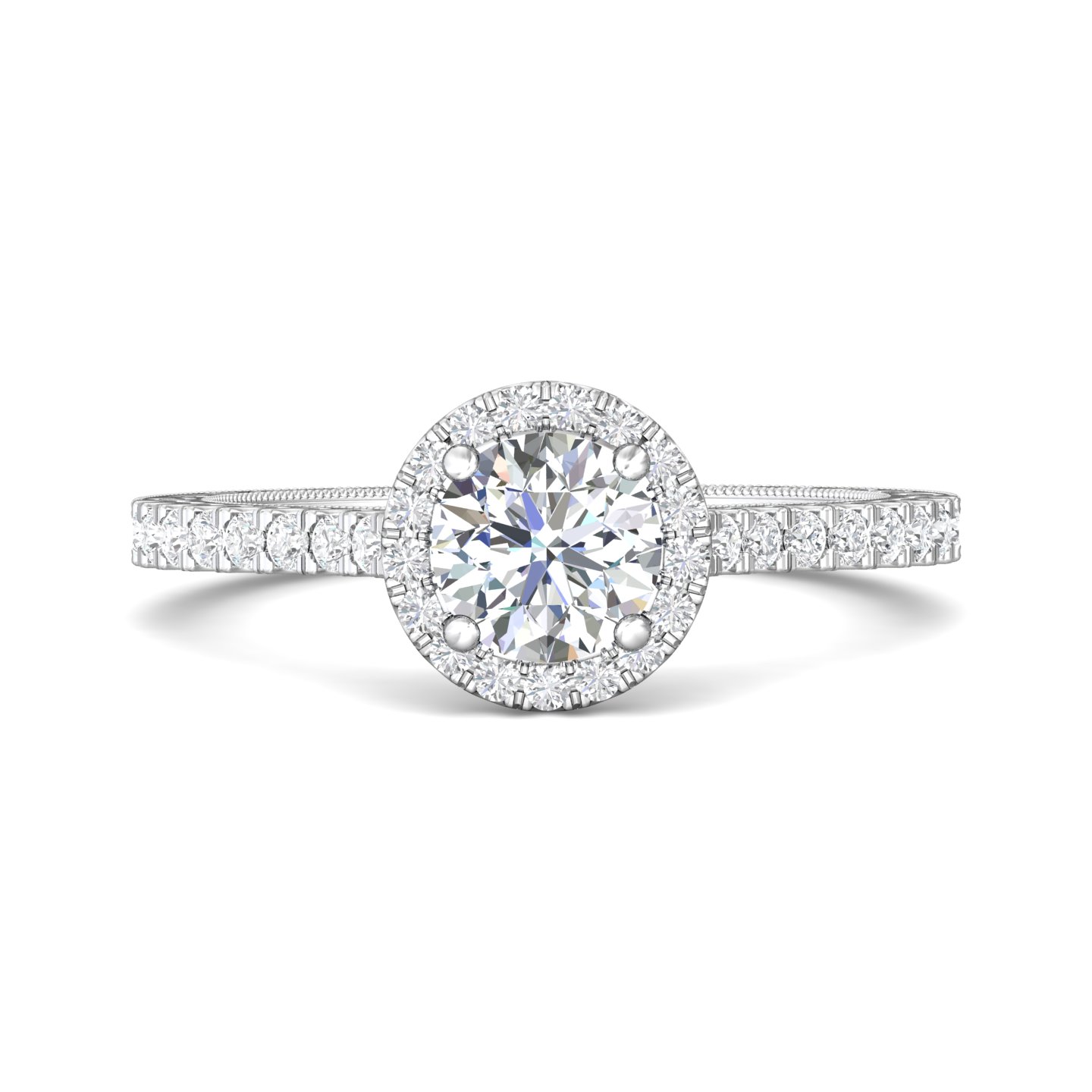 18k rose gold round diamond engagement ring