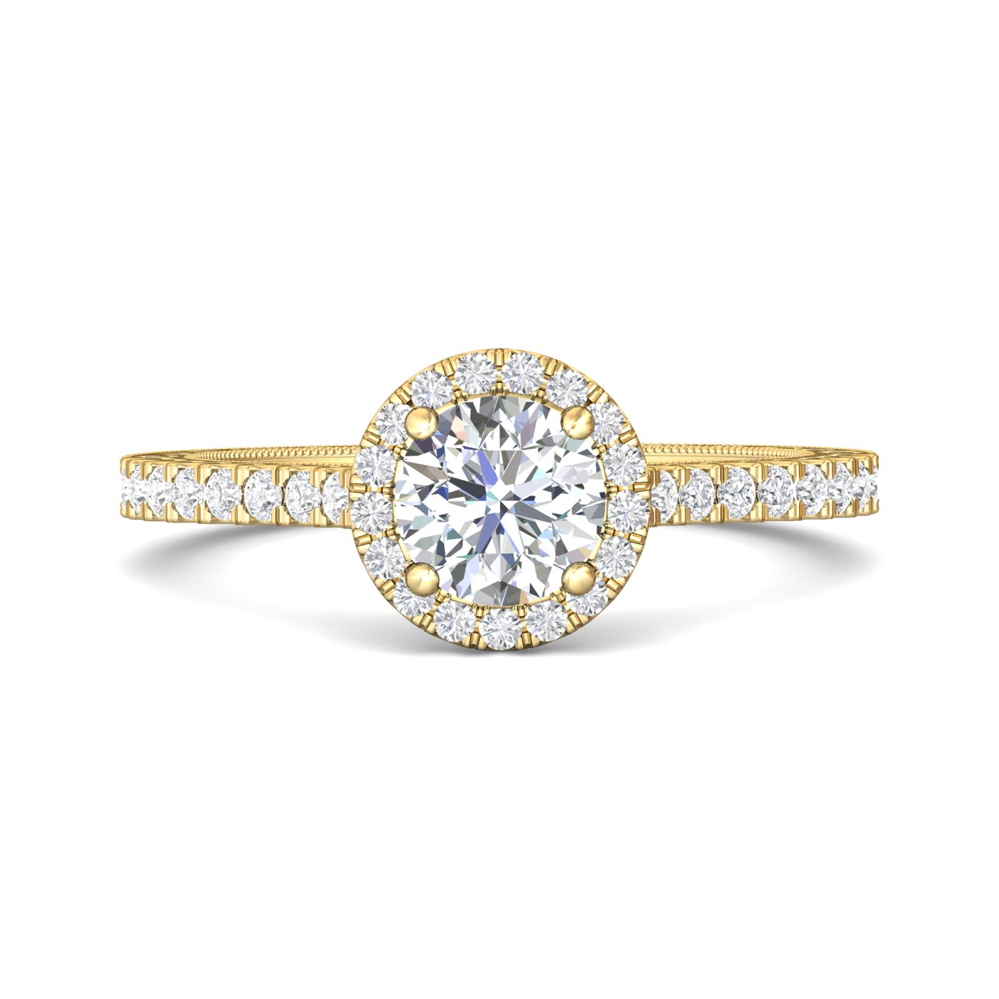 18k rose gold round diamond engagement ring