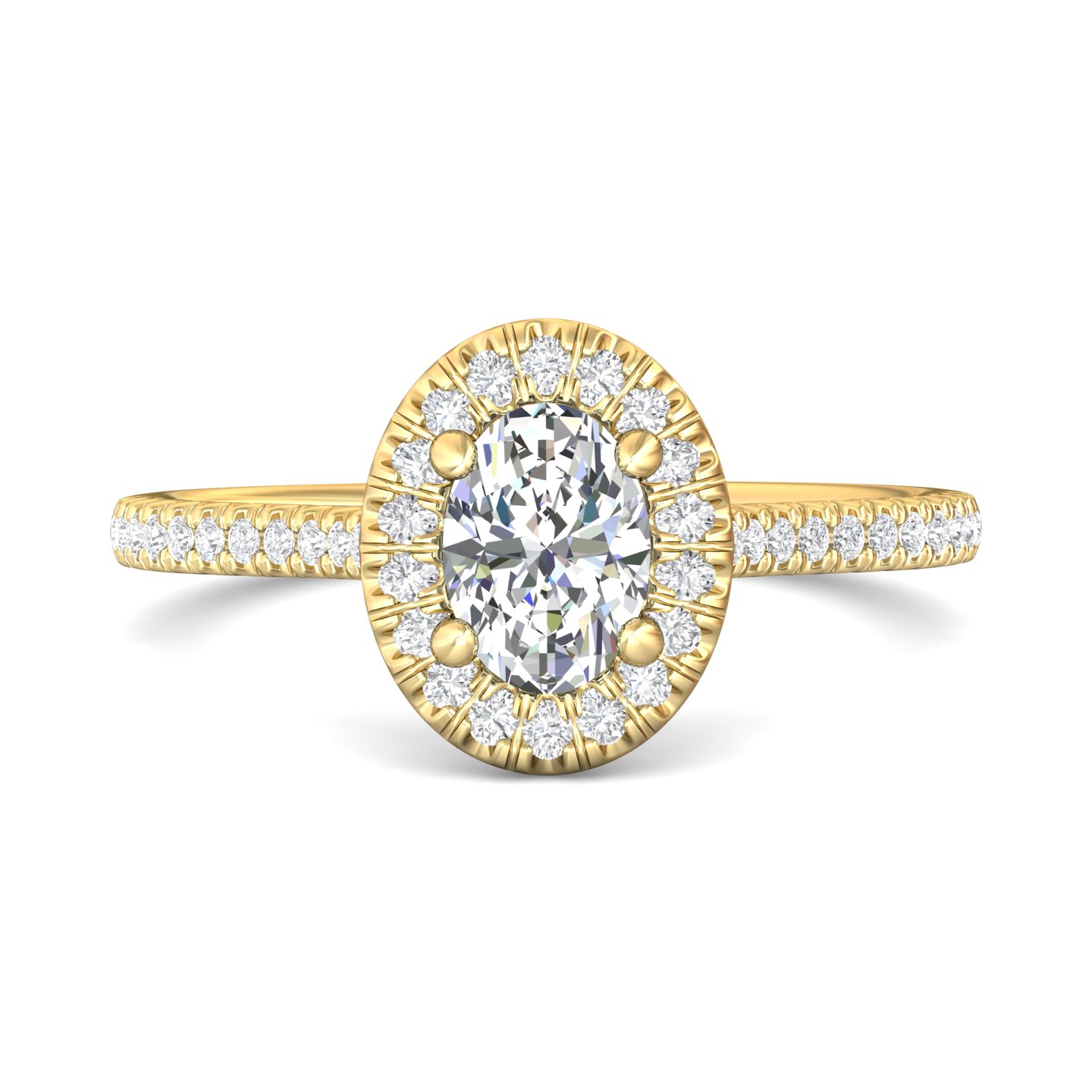 14k yellow and white gold oval diamond engagement ring