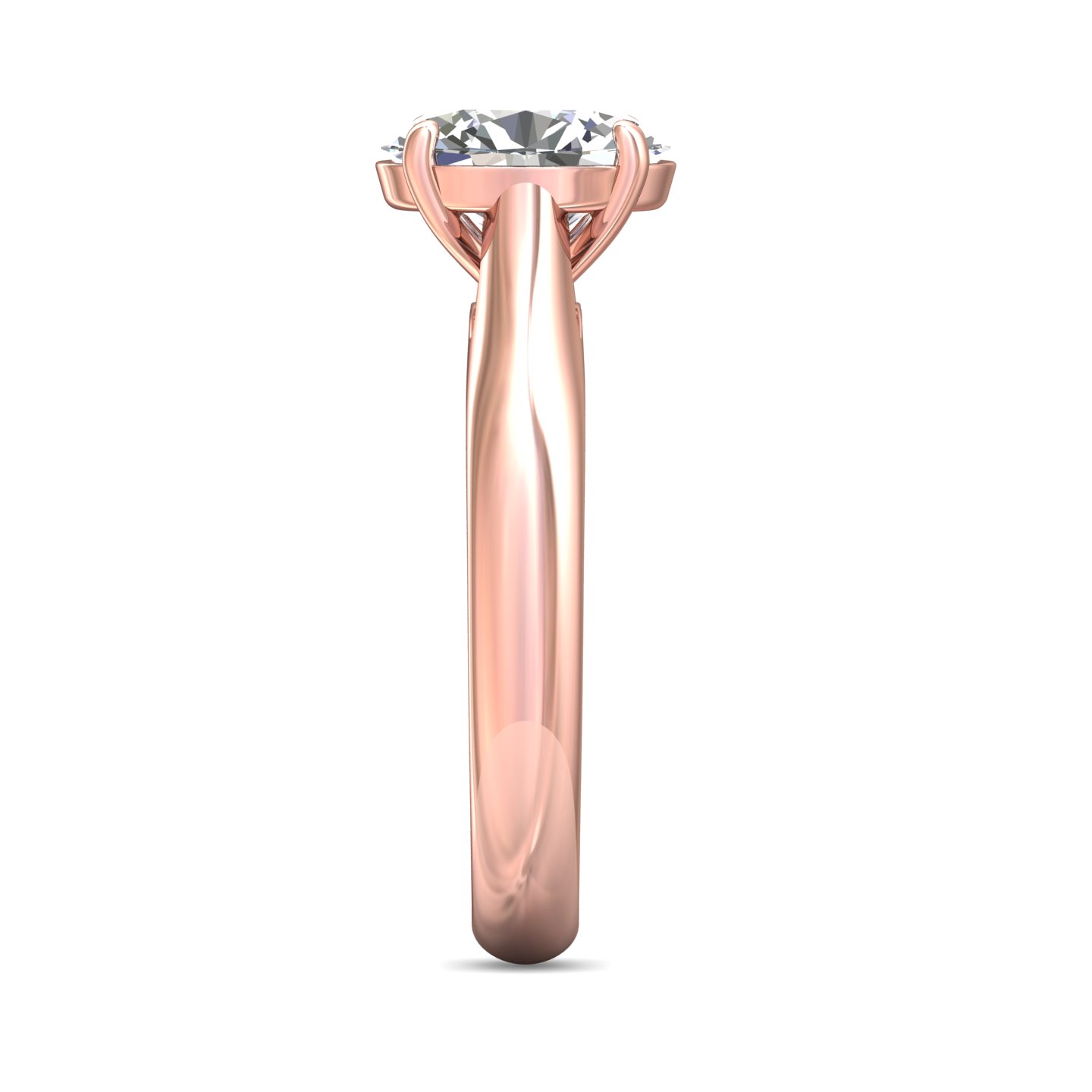 14K Rose Gold Oval Diamond Engagement Ring