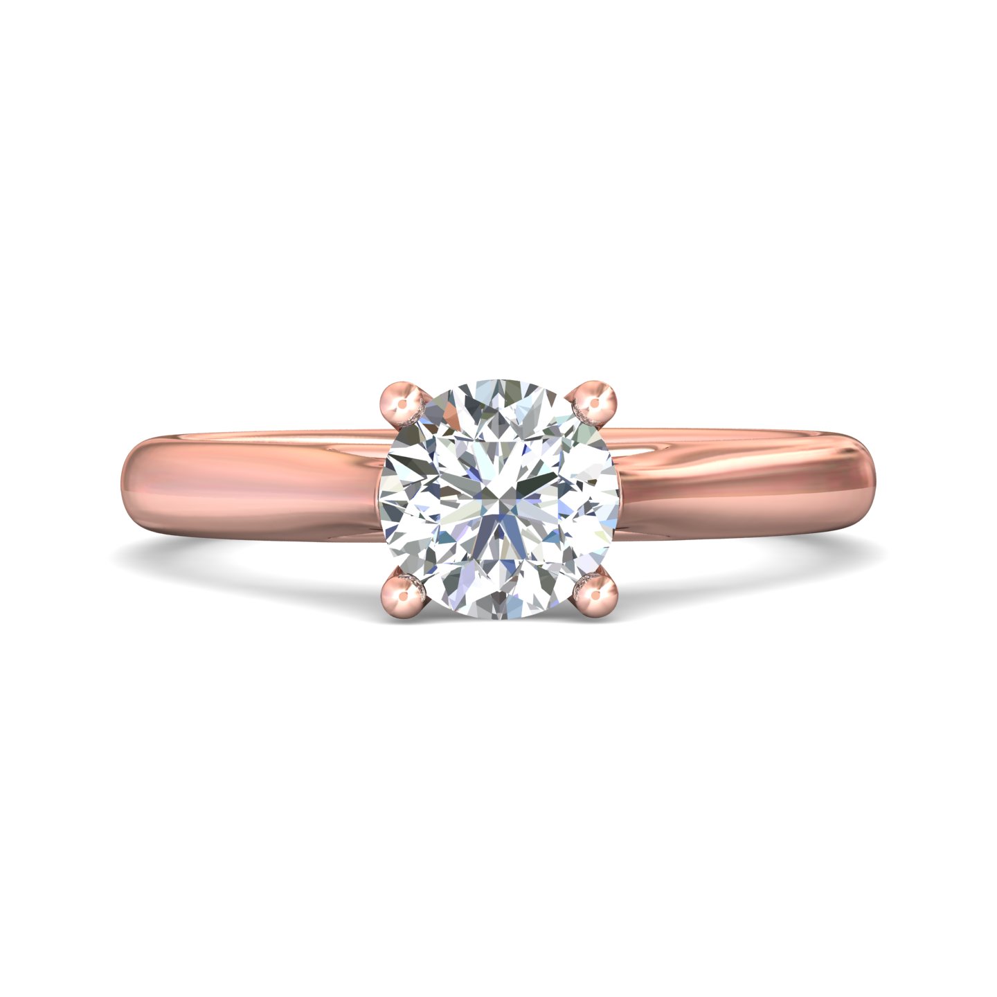 14K Rose Gold Round Diamond Engagement Ring