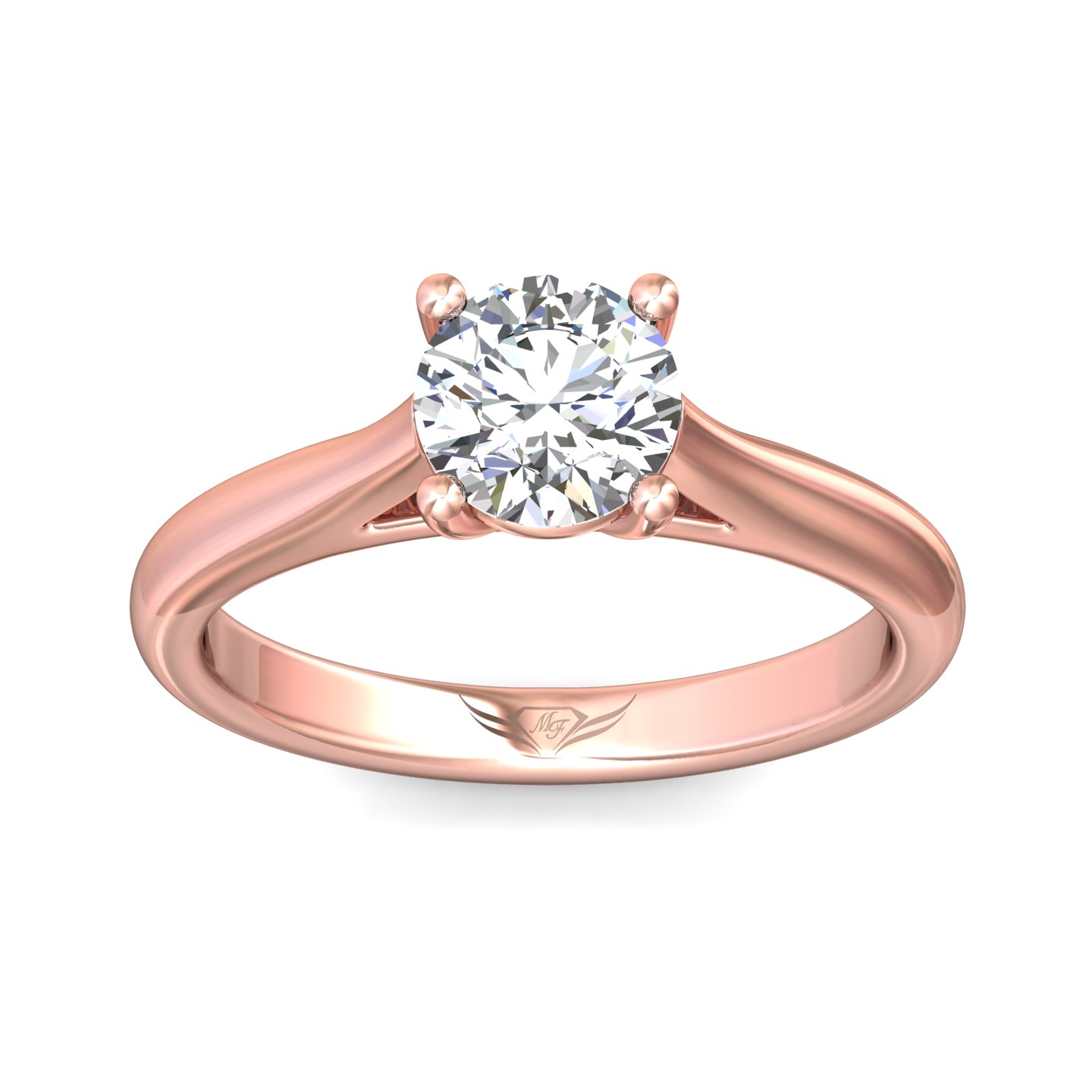 14K Rose Gold Round Diamond Engagement Ring