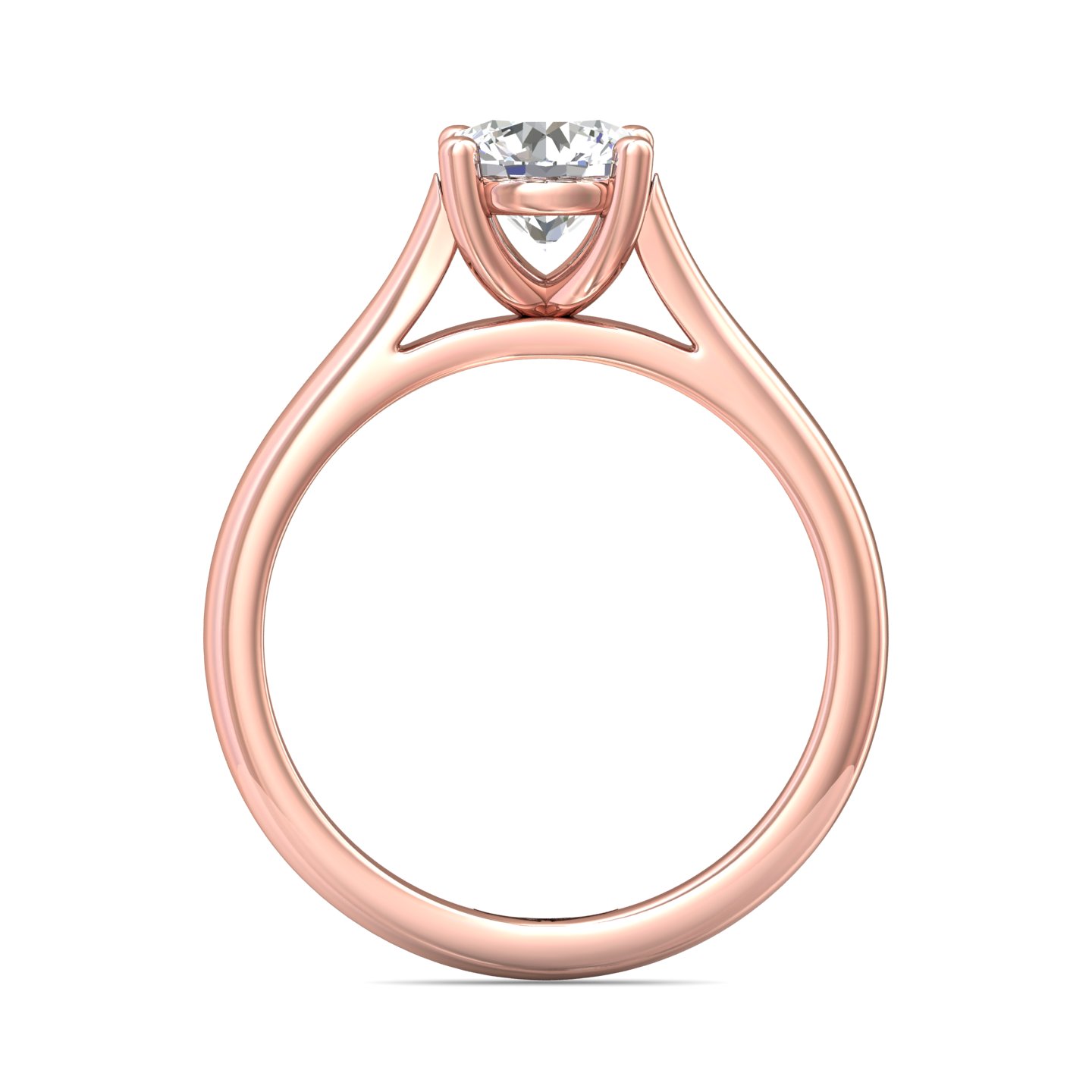 14K Rose Gold Round Diamond Engagement Ring