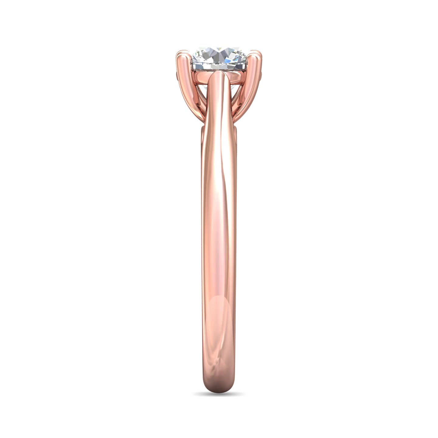 14K Rose Gold Round Diamond Engagement Ring