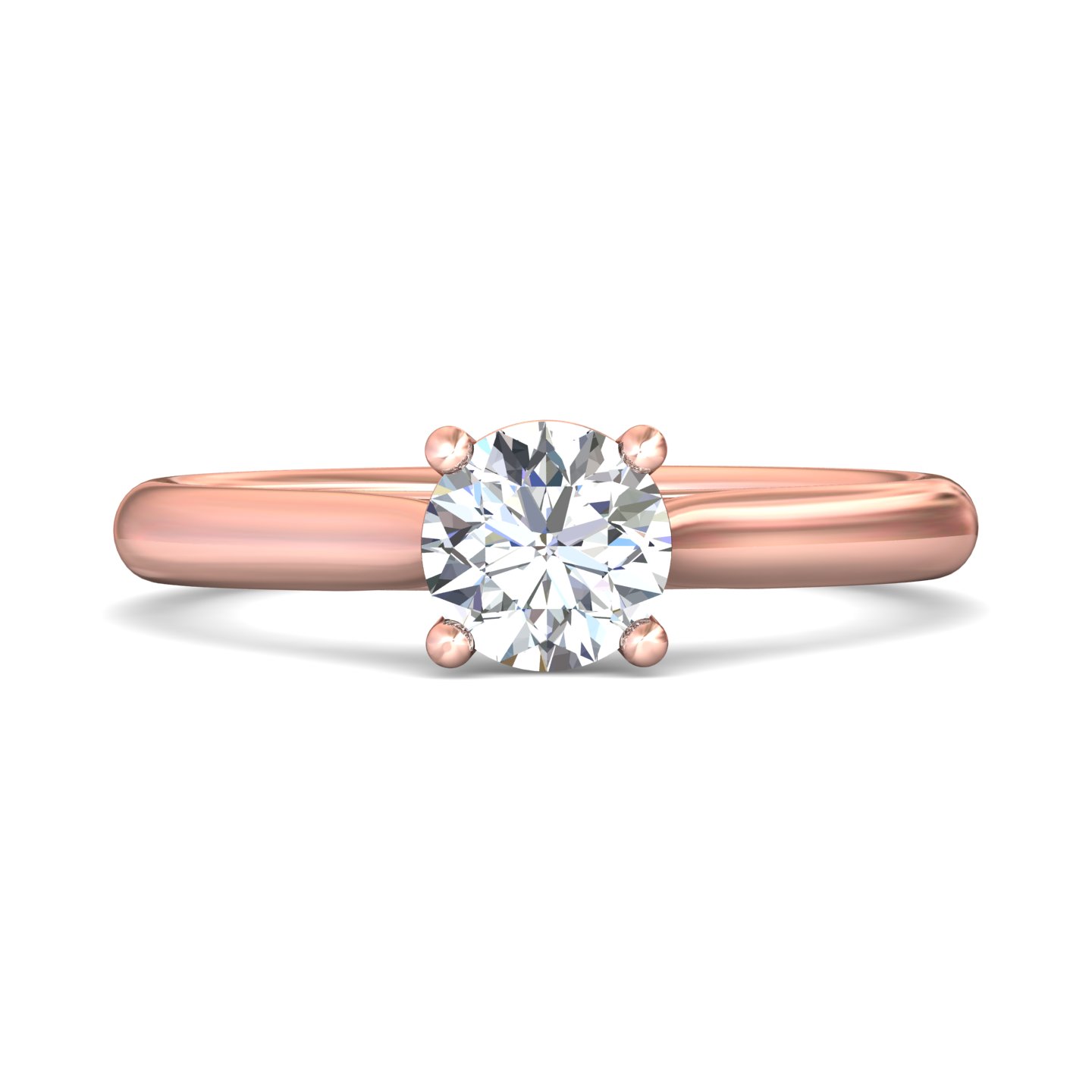 14K Rose Gold Round Diamond Engagement Ring
