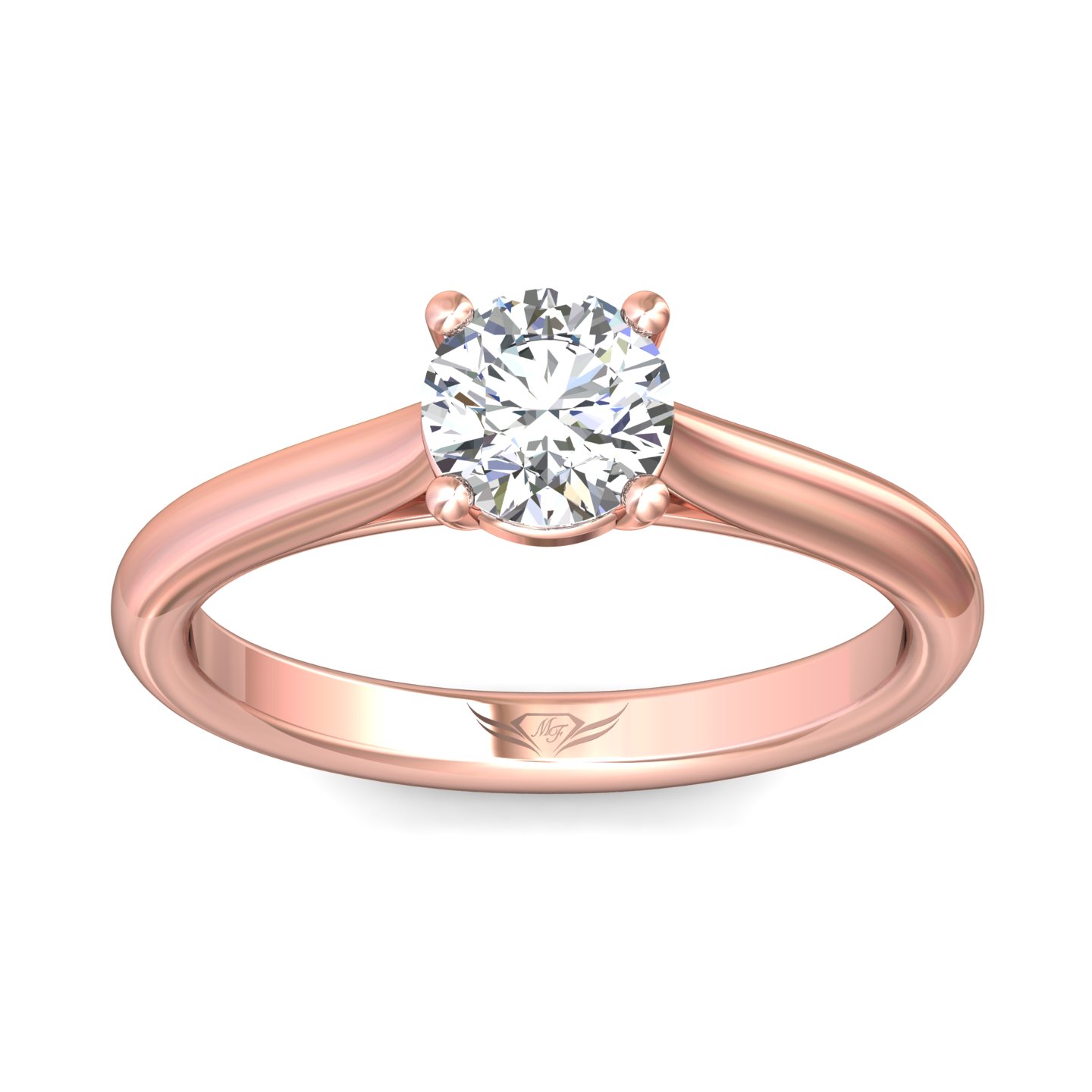14K Rose Gold Round Diamond Engagement Ring