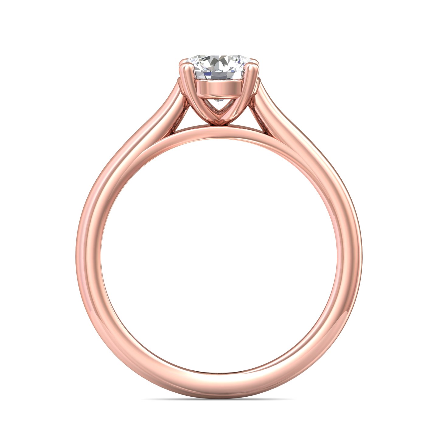 14K Rose Gold Round Diamond Engagement Ring
