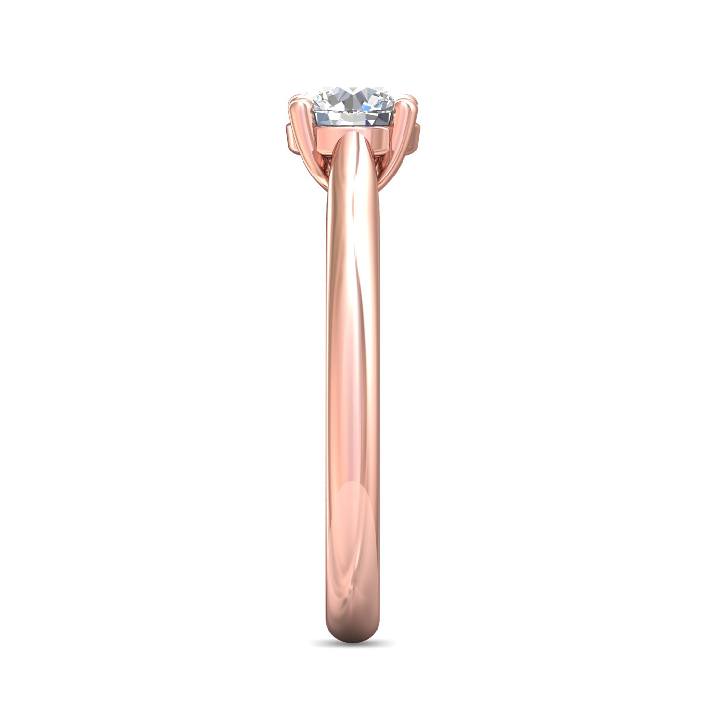 14K Rose Gold Round Diamond Engagement Ring