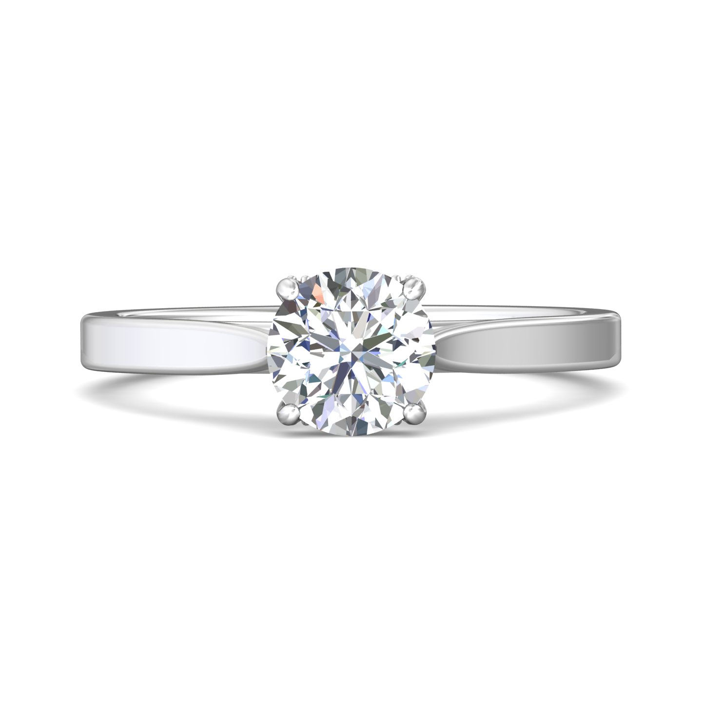 14K White Gold Round Diamond Engagement Ring