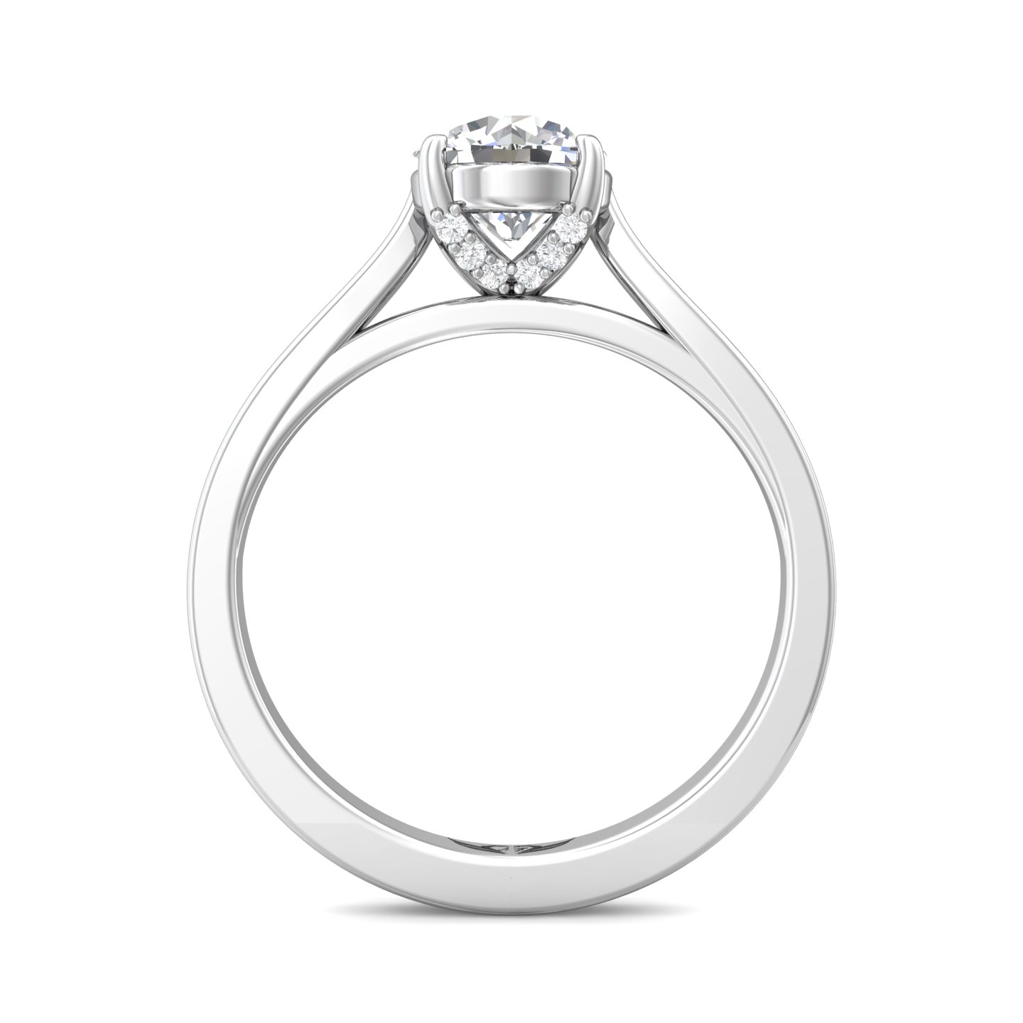 14K White Gold Round Diamond Engagement Ring