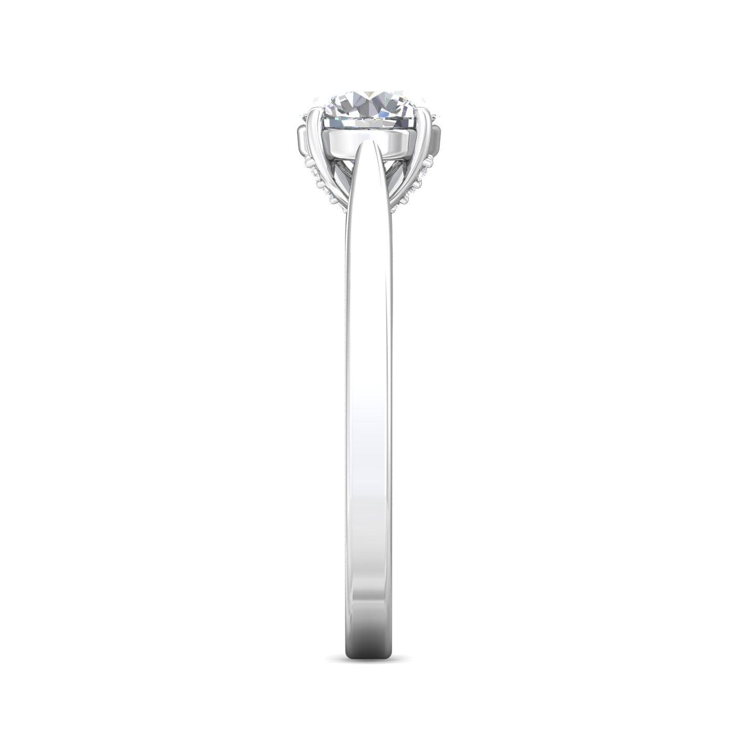 14K White Gold Round Diamond Engagement Ring