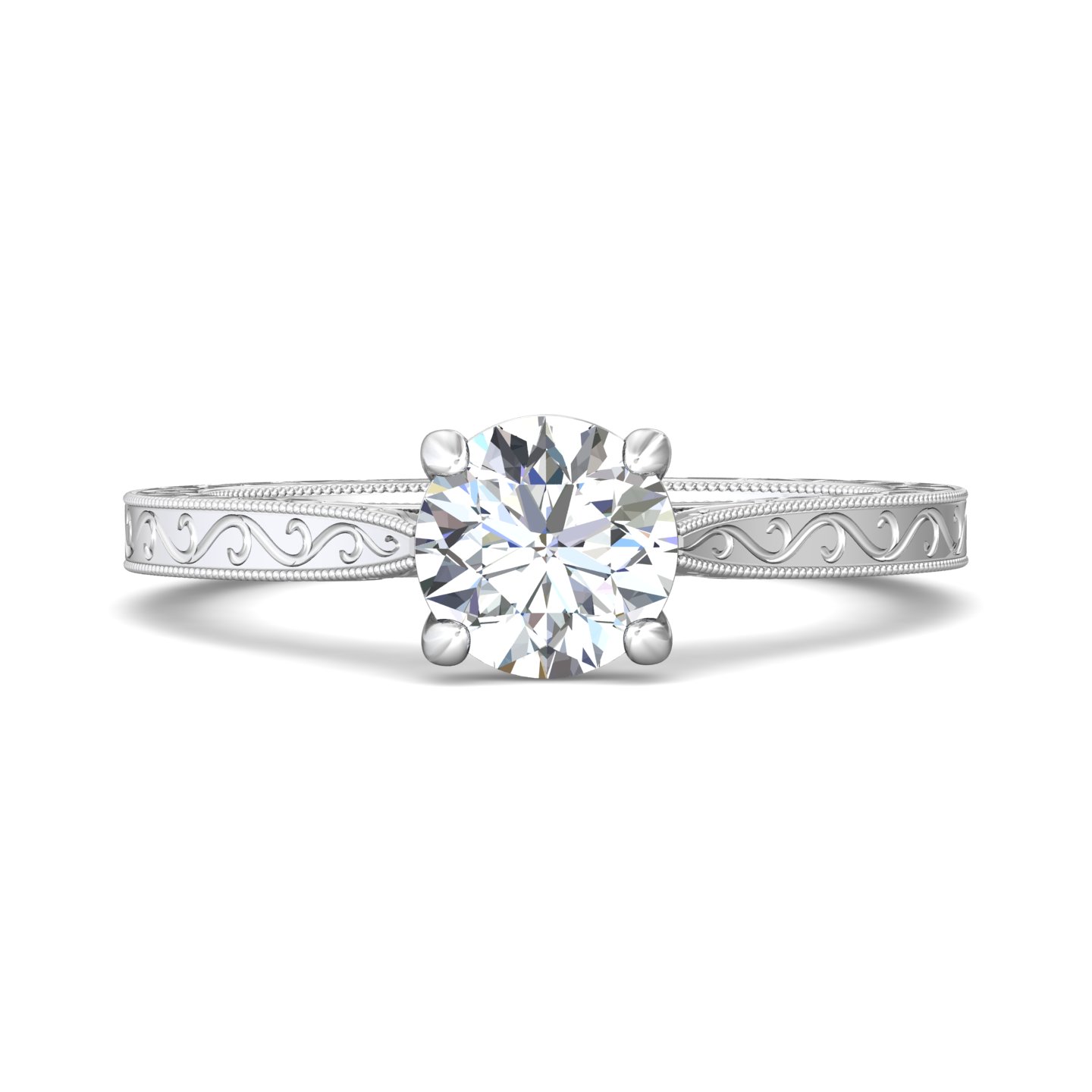 18k yellow gold round diamond engagement ring