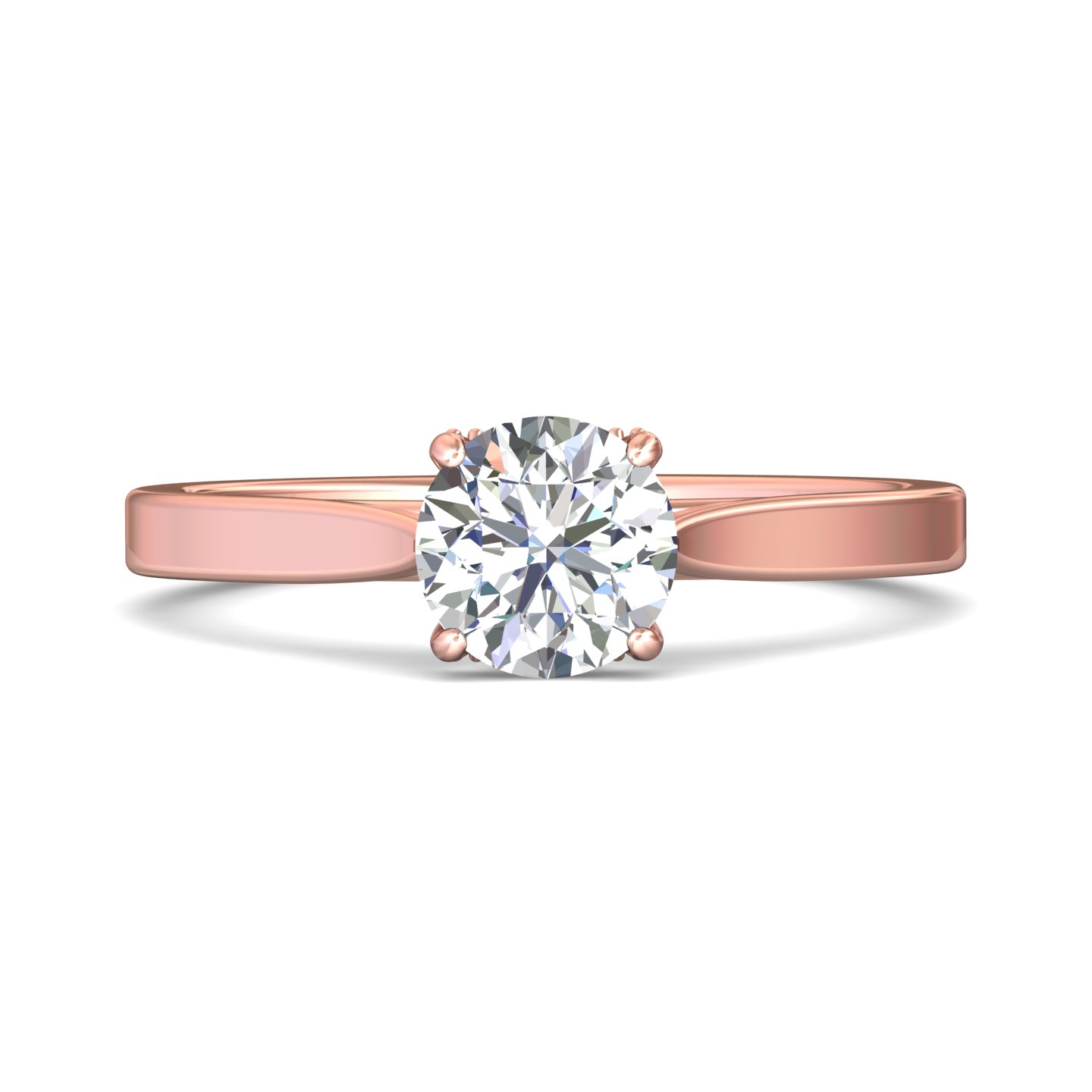 14K Rose Gold Round Diamond Engagement Ring
