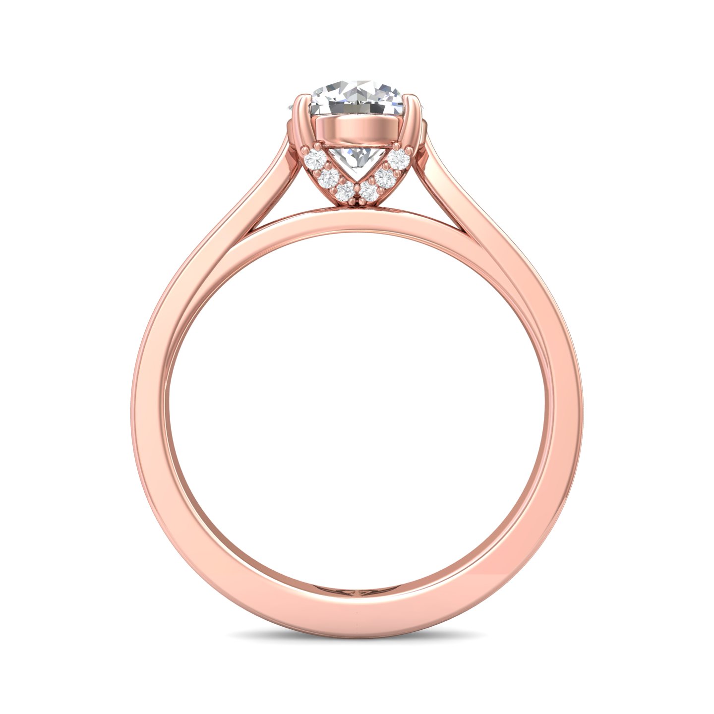 14K Rose Gold Round Diamond Engagement Ring