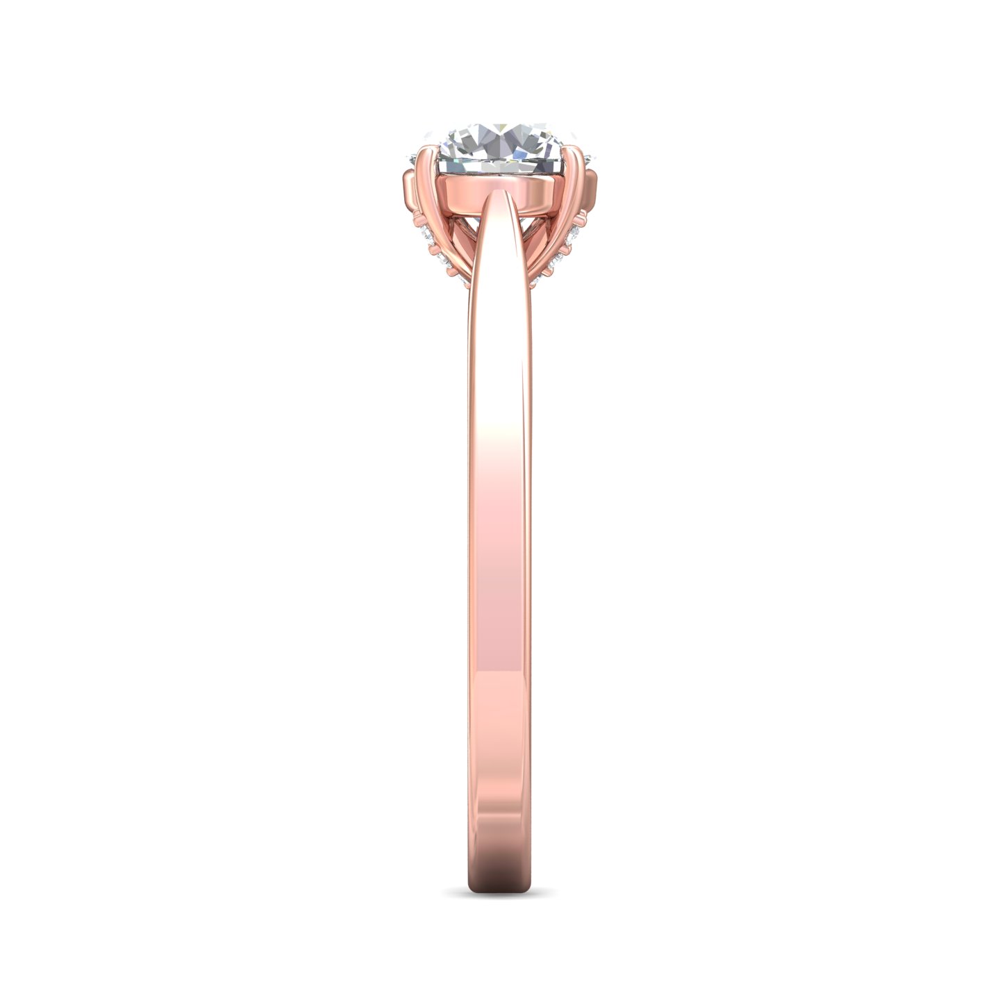 14K Rose Gold Round Diamond Engagement Ring