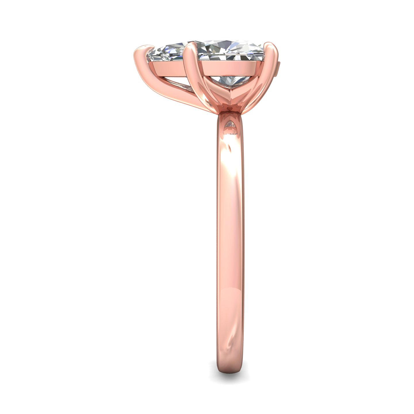 14K Rose Gold Pear Shape Diamond Engagement Ring