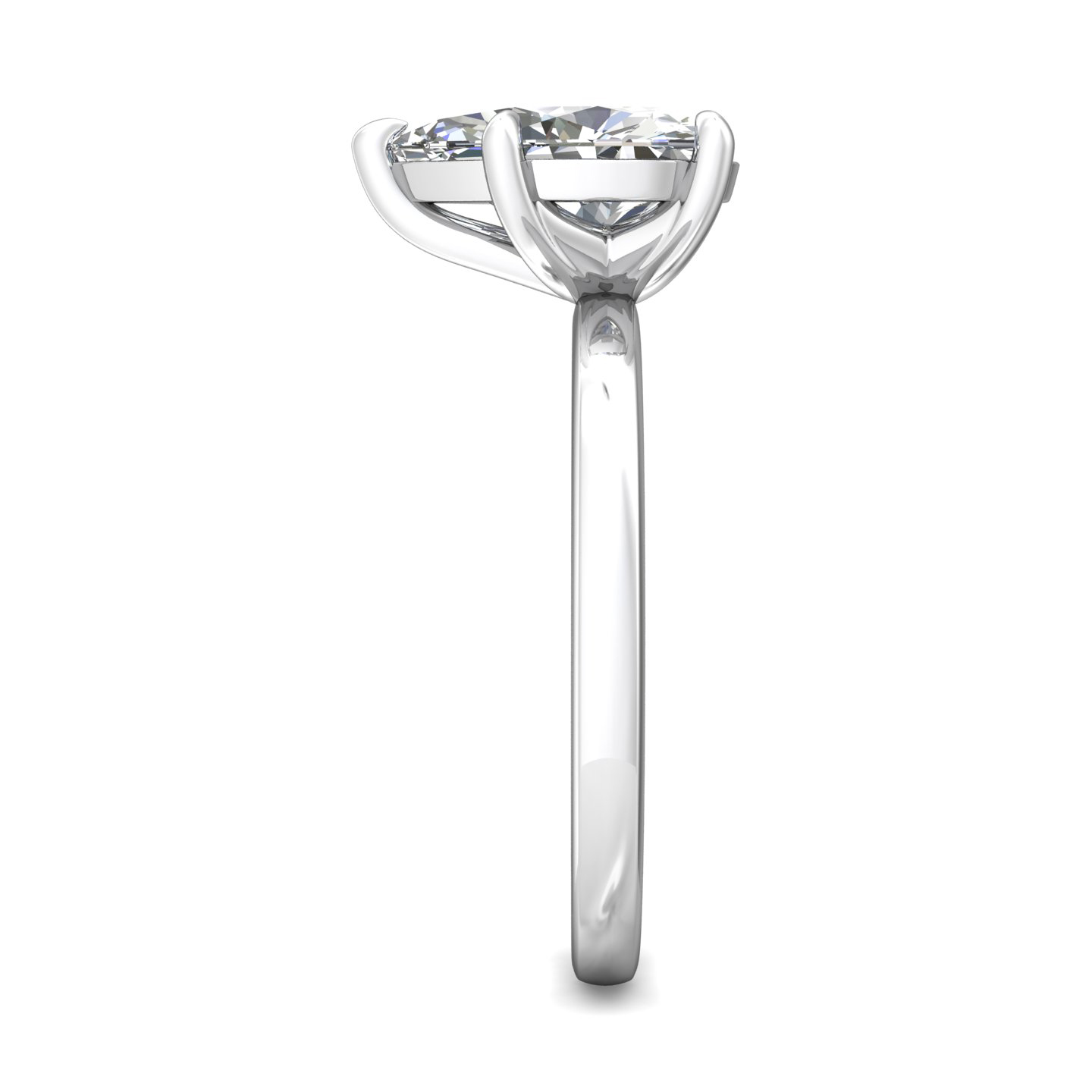 14K White Gold Pear Shape Diamond Engagement Ring