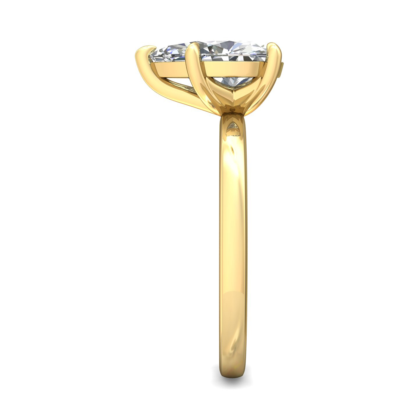 14K Yellow Gold Pear Shape Diamond Engagement Ring