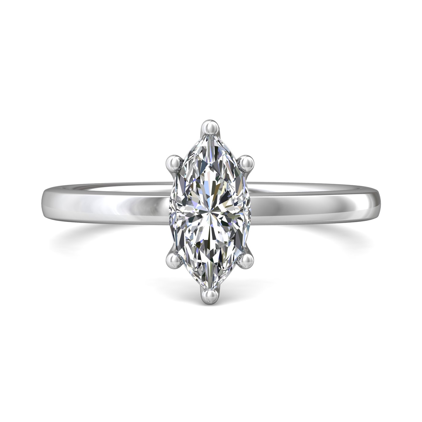 14K White Gold Marquise Diamond Engagement Ring